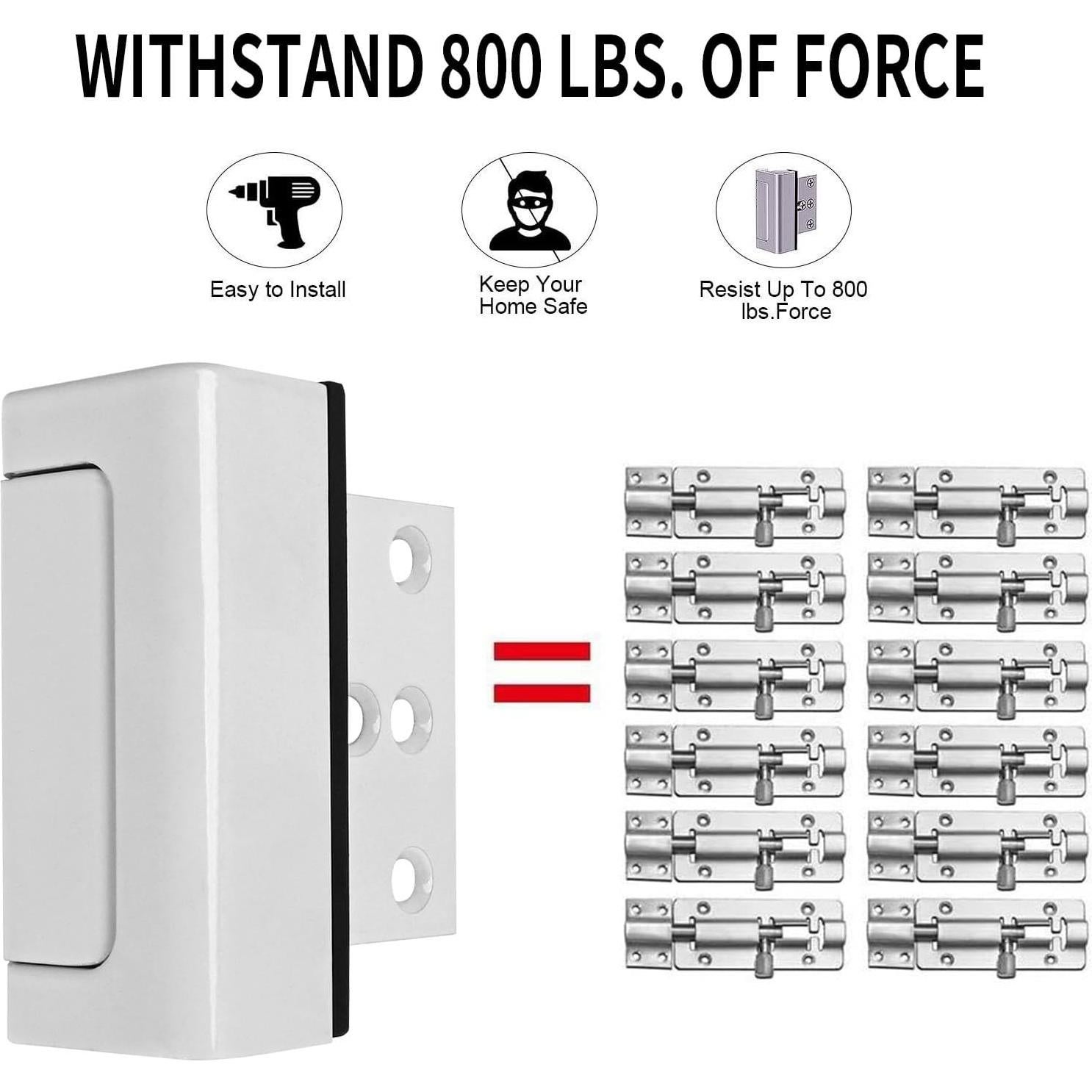 Cerradura de Refuerzo de Puerta Saihisday 3PCS Aluminio Blanco