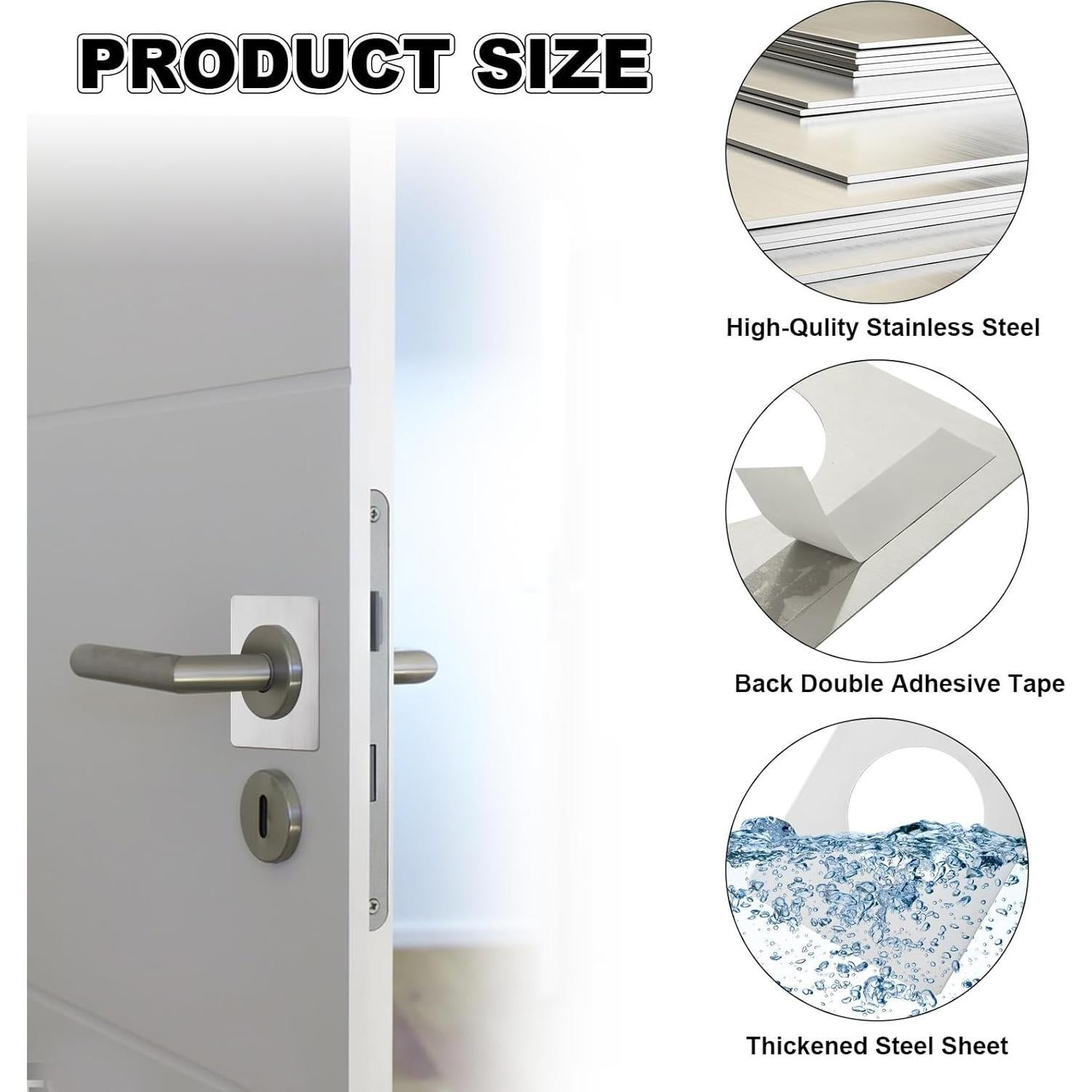 12 Placas de Refuerzo de Puerta MUXHEL Acero Inoxidable