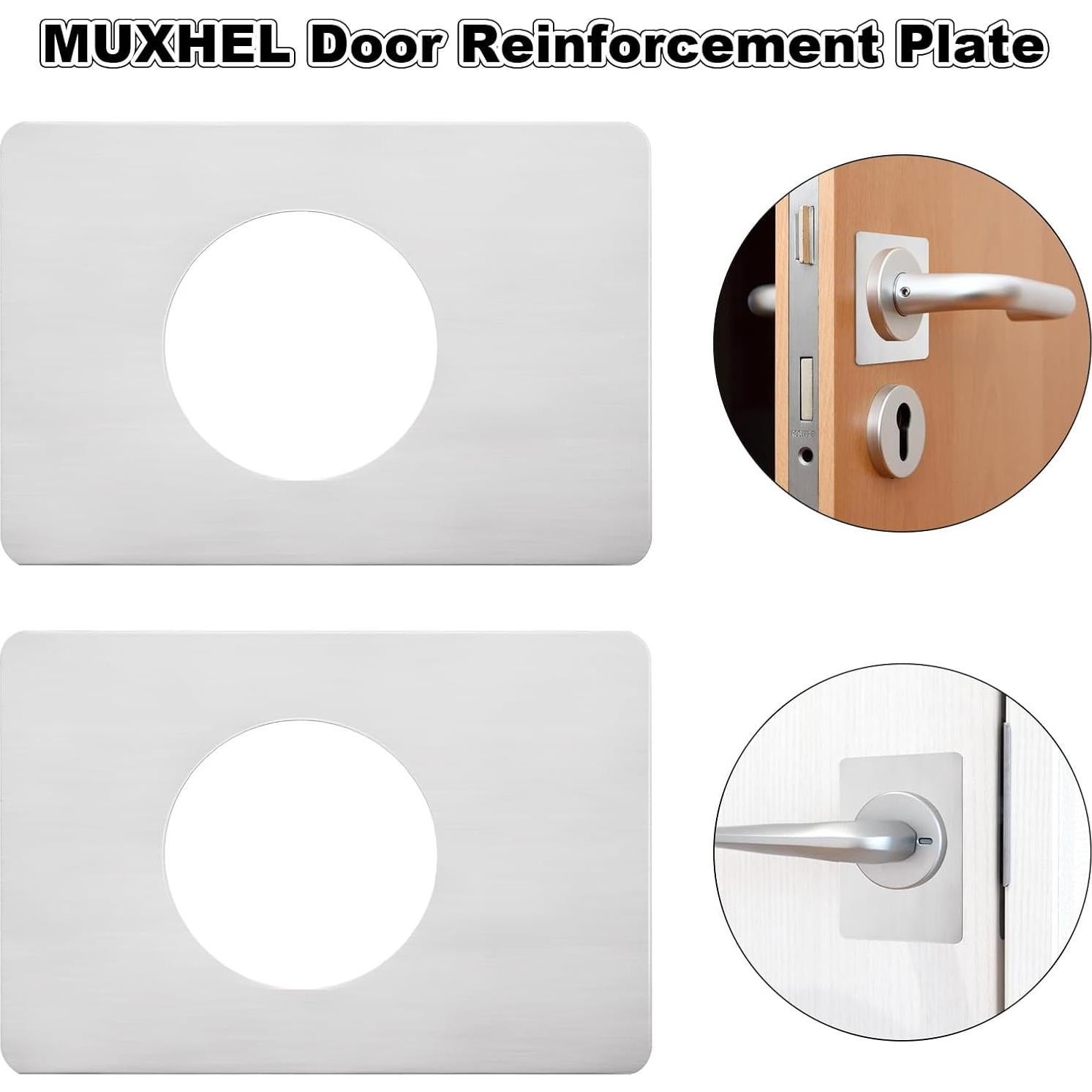 12 Placas de Refuerzo de Puerta MUXHEL Acero Inoxidable