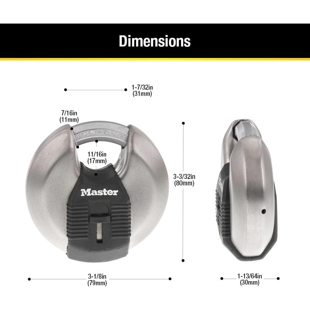 Candado Discóbolo Master Lock M50XD Acero Inoxidable 79mm