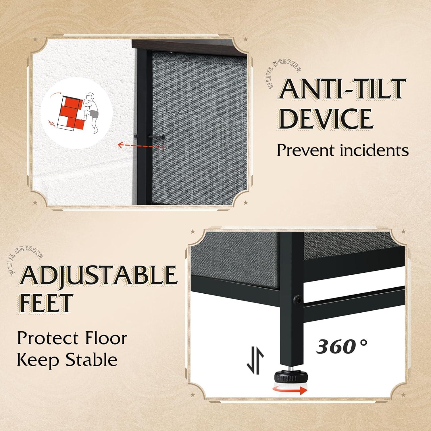 Cajonera WLIVE 9 Cajones Alta Estructura Acero Gris