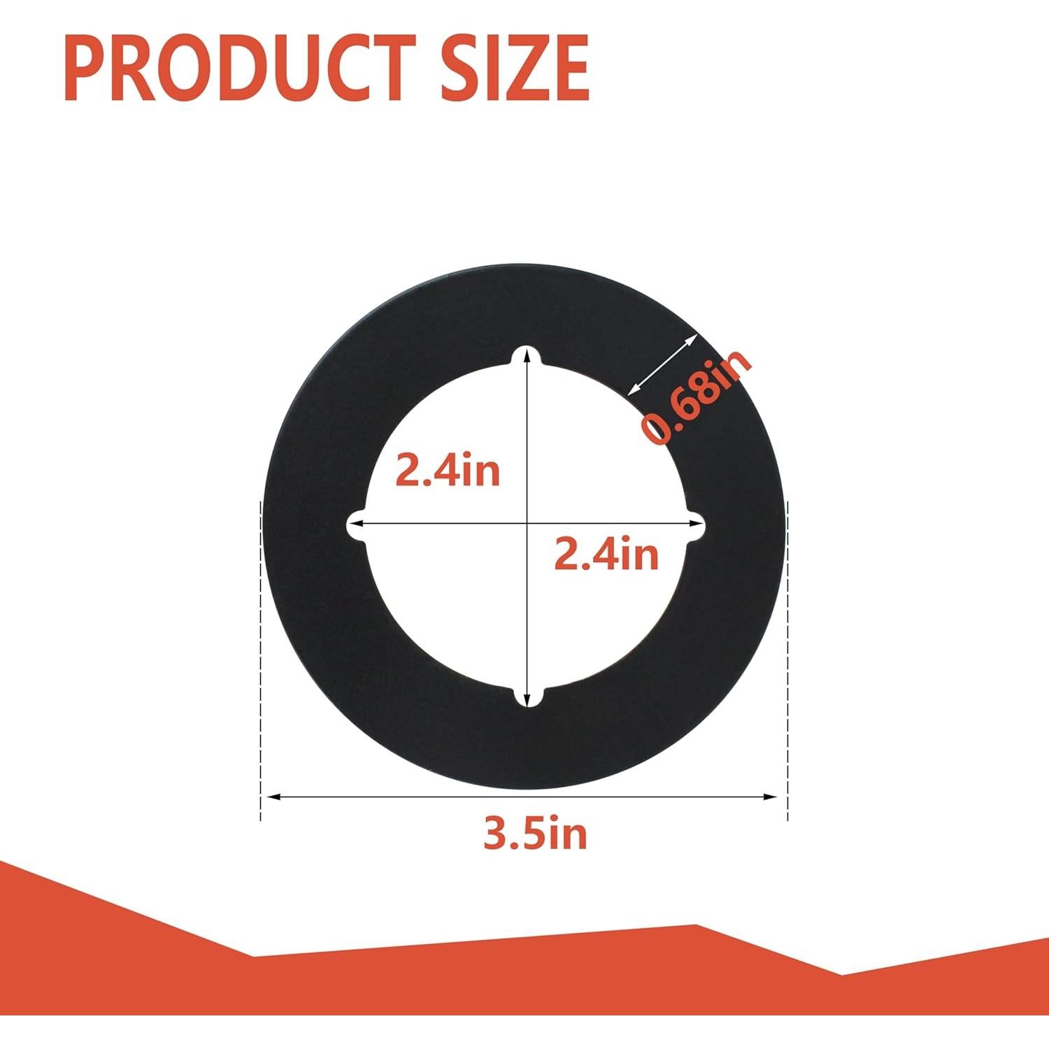 Placa de Refuerzo para Perilla de Puerta Rsoise Negra - Juego de 2