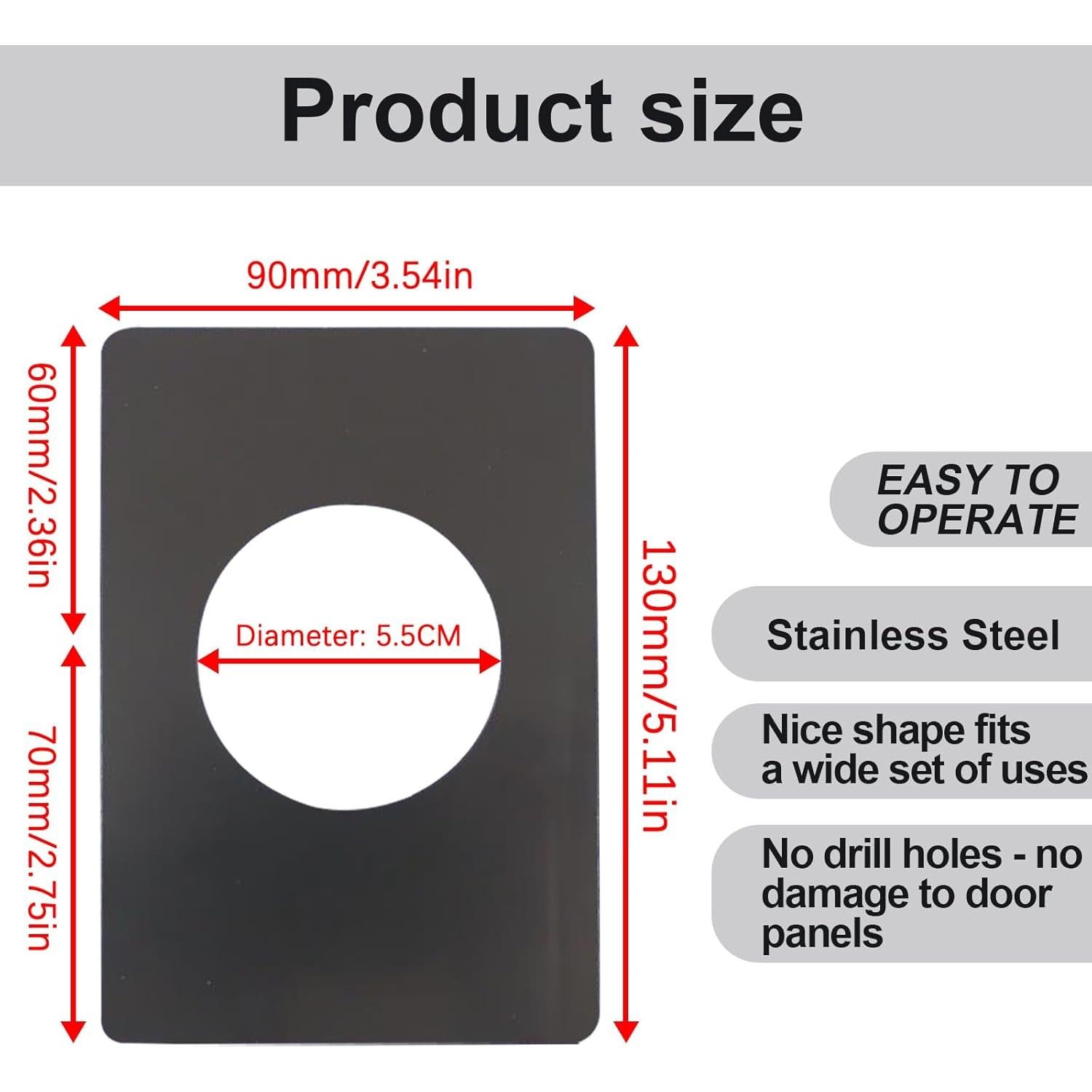 Placa de Refuerzo de Puerta 8 Pcs Acero Inoxidable 13x9cm