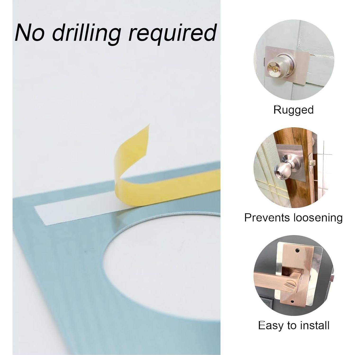 Placa de Refuerzo de Puerta 8 Pcs Acero Inoxidable 13x9cm