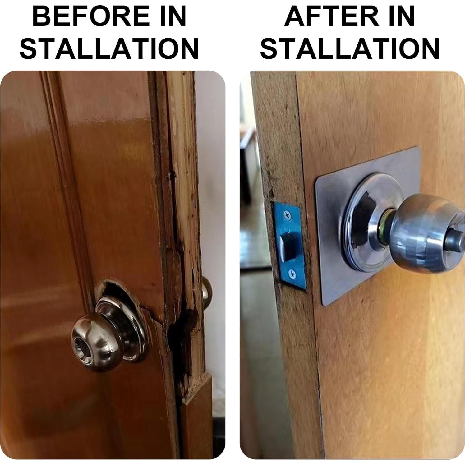 Placa de Refuerzo de Puerta 8 Pcs Acero Inoxidable 13x9cm