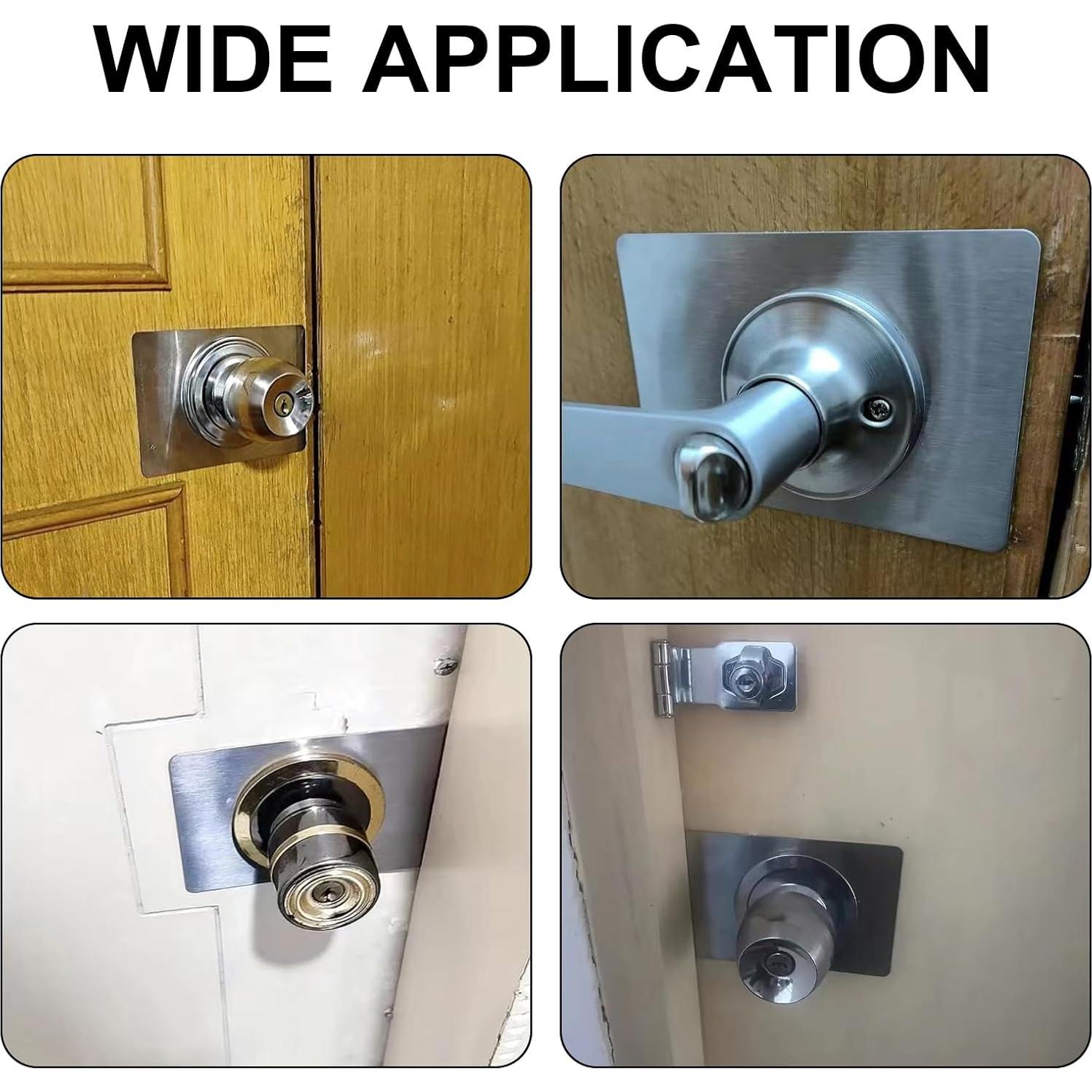 Placa de Refuerzo de Puerta 8 Pcs Acero Inoxidable 13x9cm