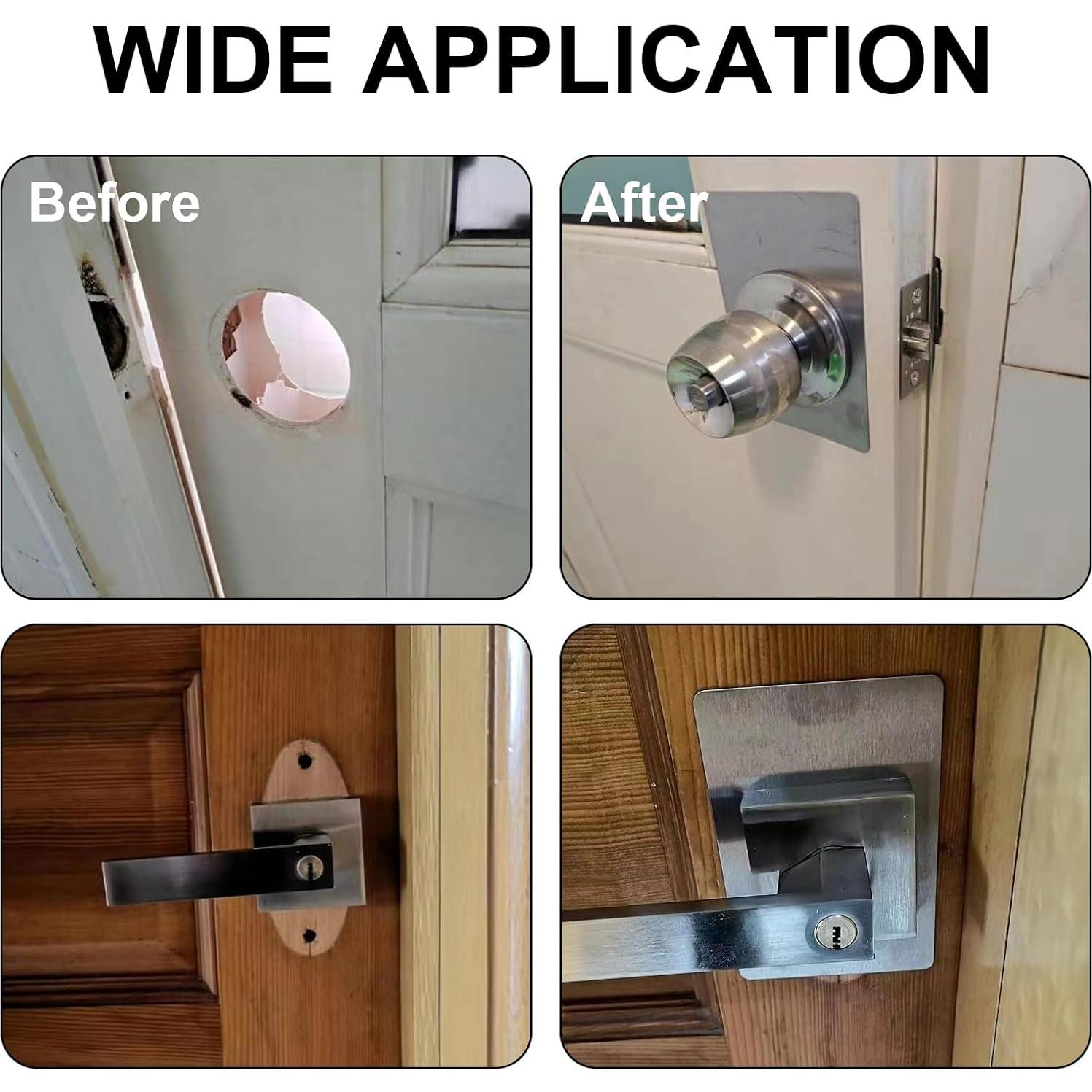 Placa de Refuerzo de Puerta 8 Pcs Acero Inoxidable 13x9cm