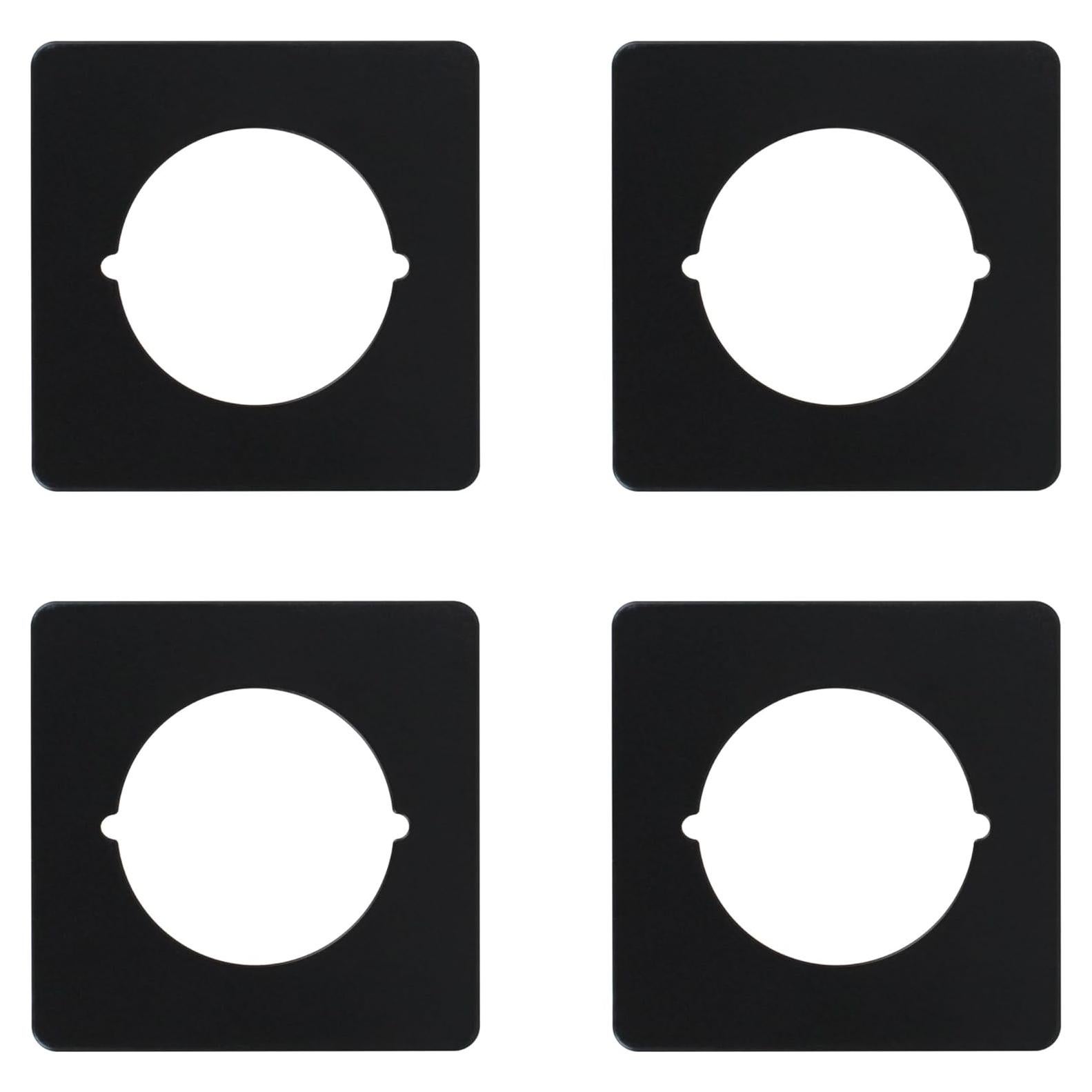 Placas de Refuerzo para Pomos de Puerta Rsoise Negras - 4 Unidades