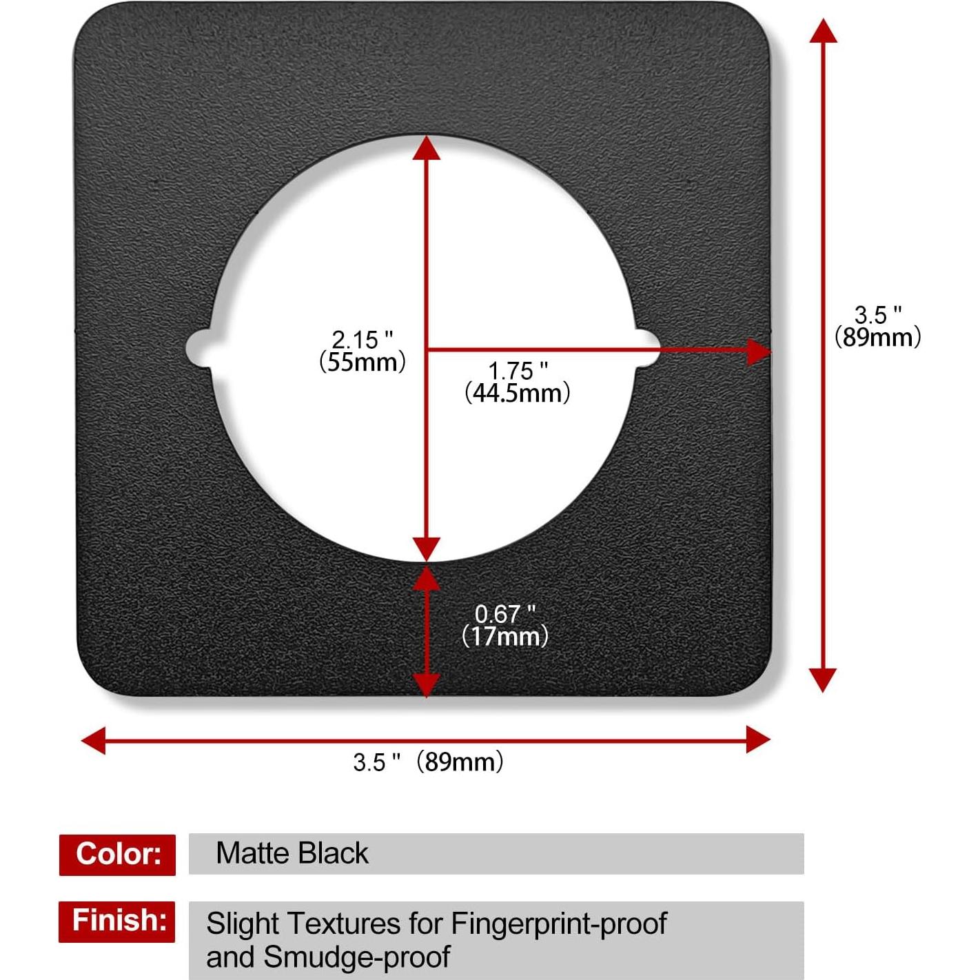 Placas de Pomo de Puerta MOSECYOU Cuadradas 4 Piezas Negro Mate