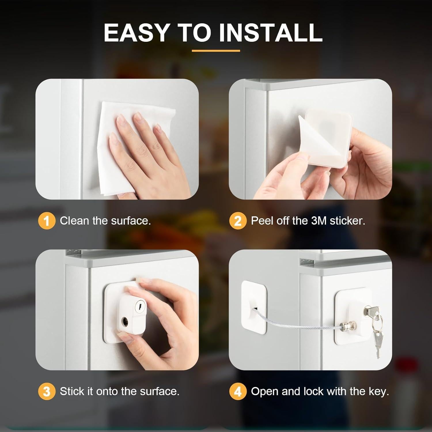 Cerradura de Nevera TIJTJHC 2PCS Blanca ABS Duradera