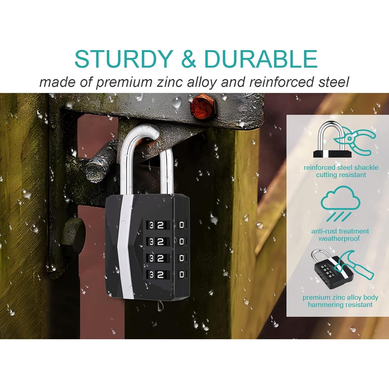 Candado de Combinación ZHEGE 4 Dígitos Resistente 2 Piezas