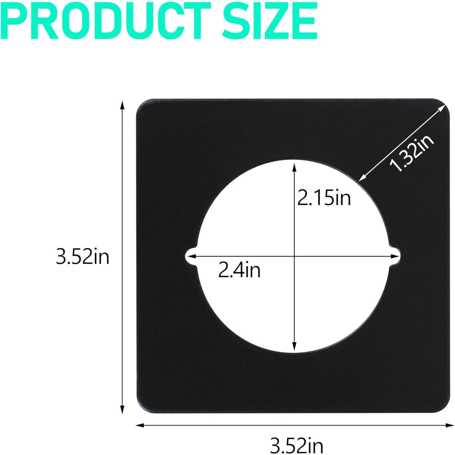 Placas de Refuerzo para Pomos de Puerta Rsoise Negras - 2 Unidades