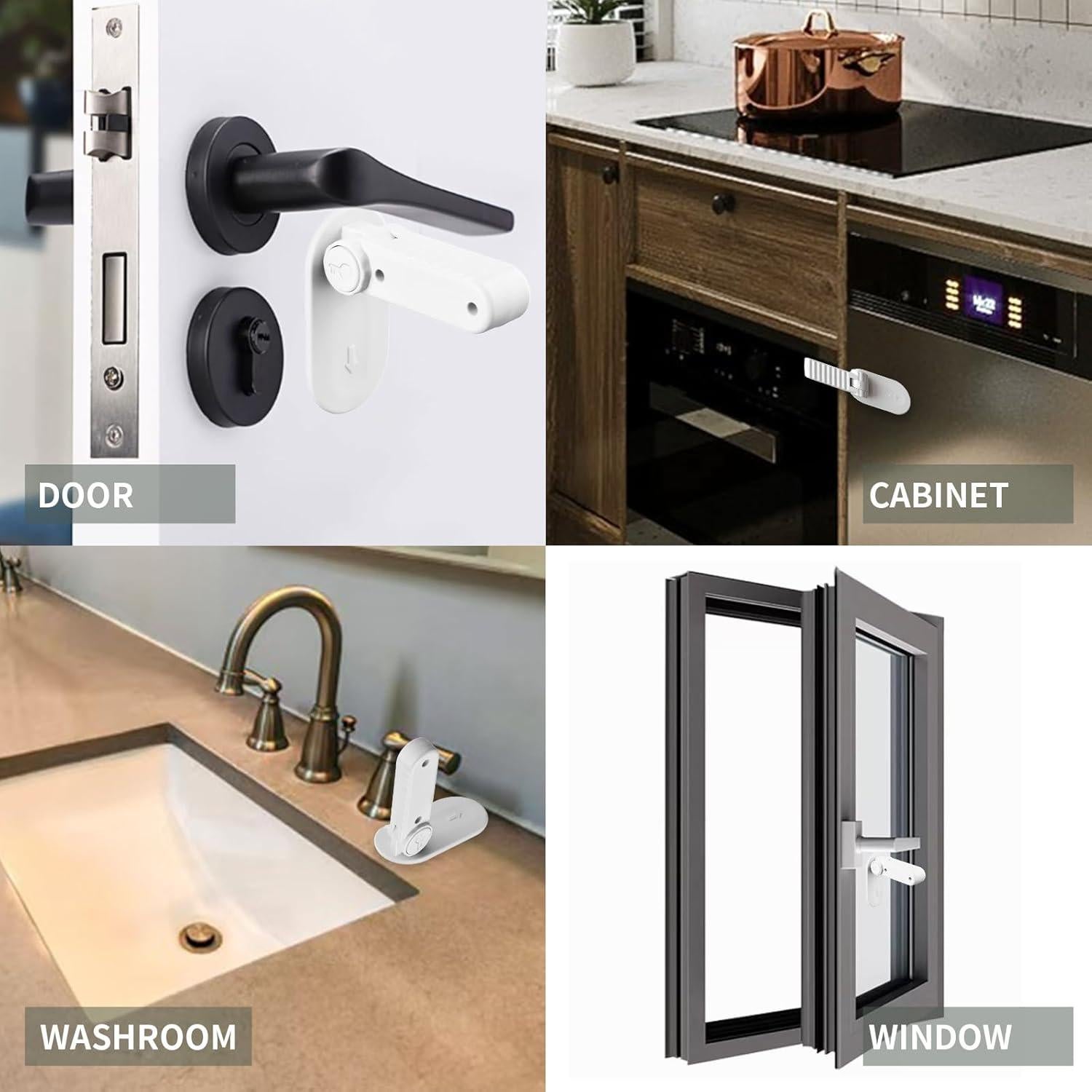 Cerradura de Palanca a Prueba de Niños 4 Unidades Blanco