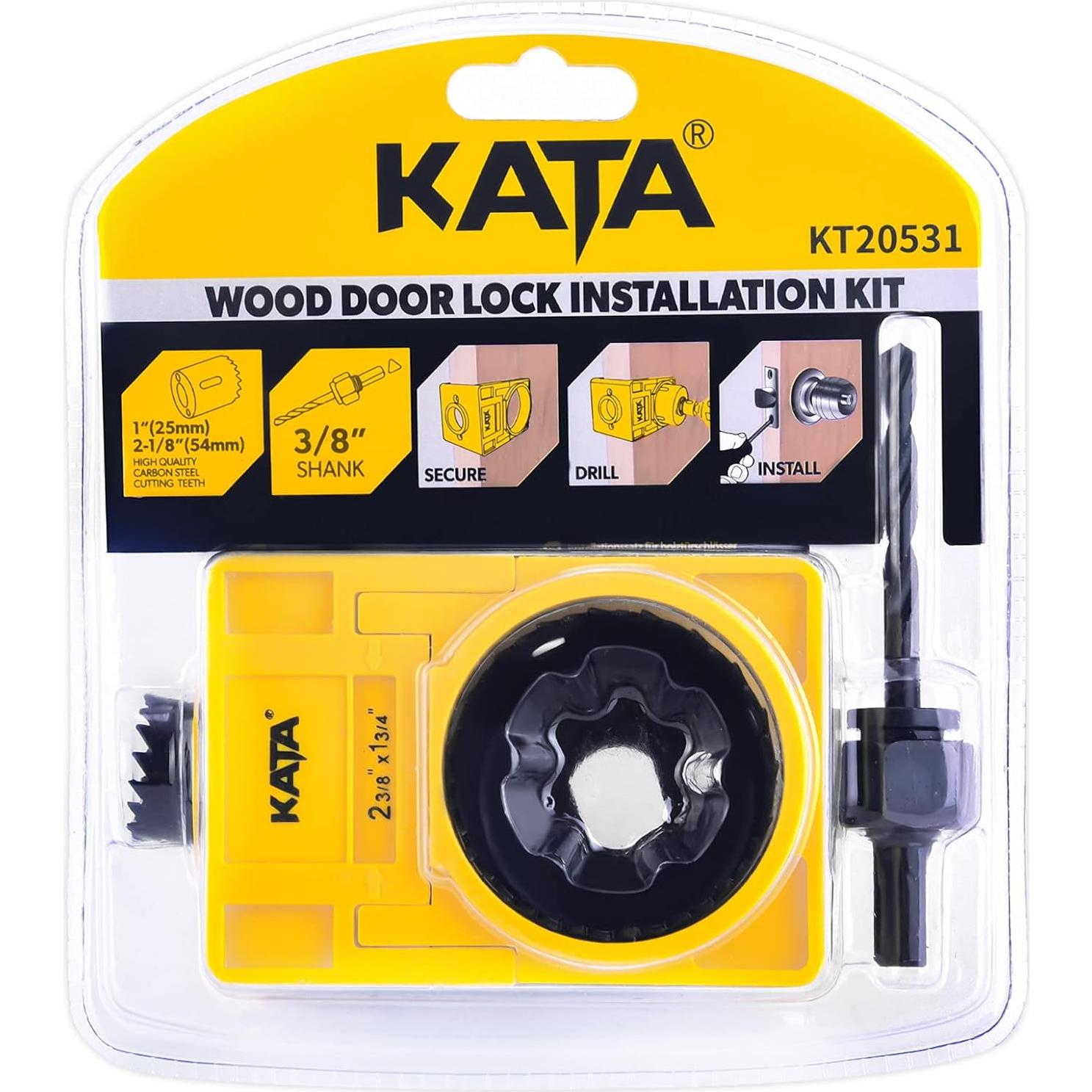 Kit de Instalación de Cerraduras KATA para Puertas de Madera