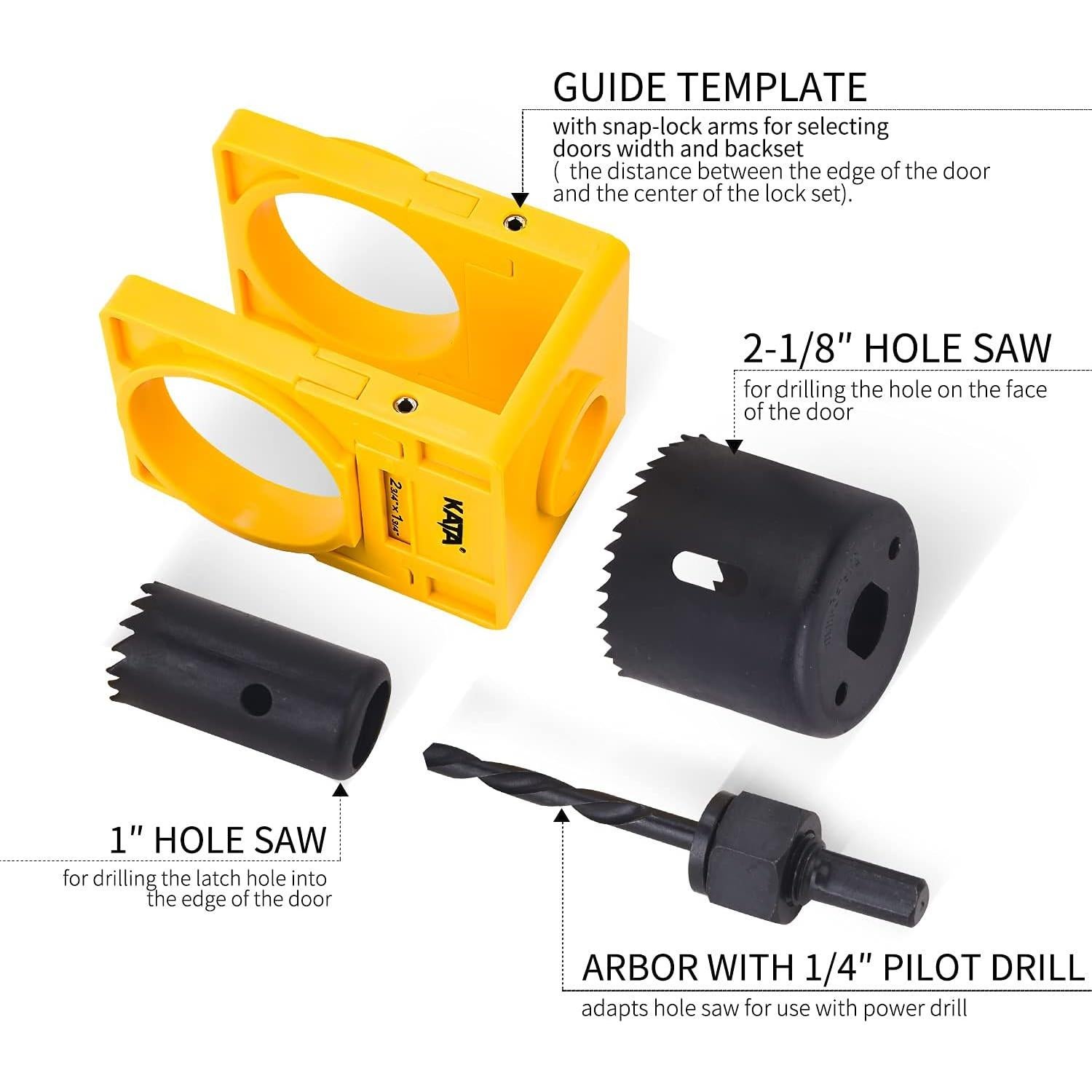 Kit de Instalación de Cerraduras KATA para Puertas de Madera