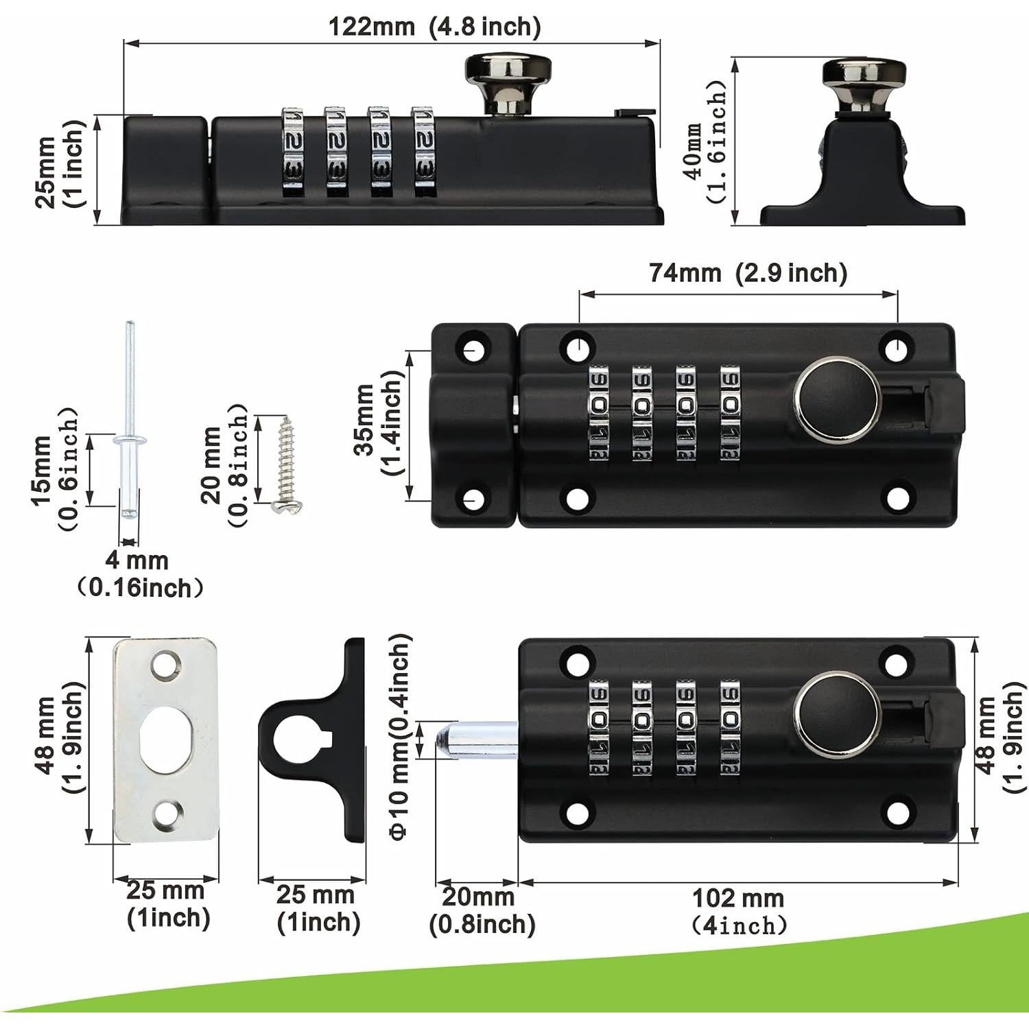 Cerradura de Combinación Kezzon DLB001B 4 Dígitos Alta Seguridad