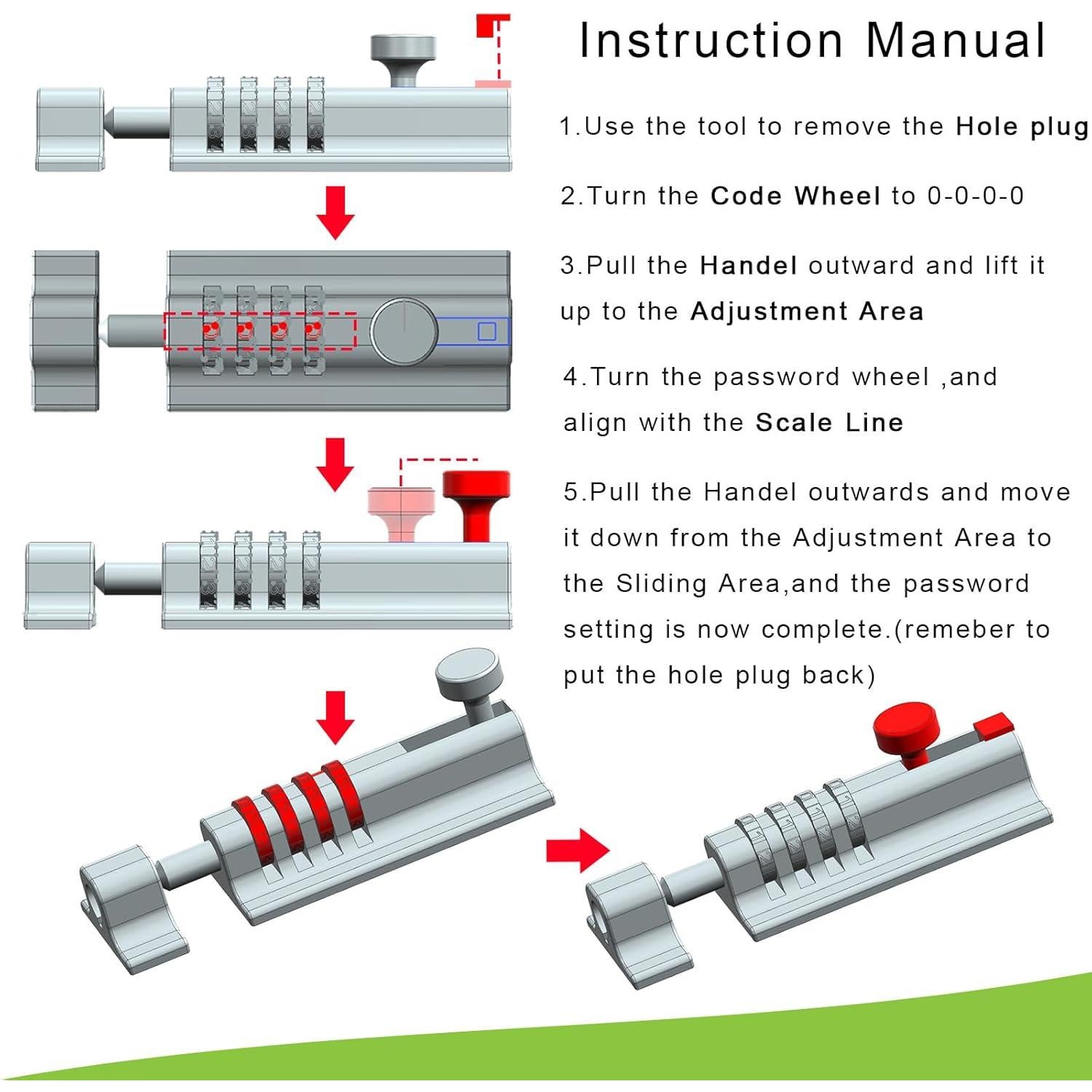 Cerradura de Combinación Kezzon DLB001B 4 Dígitos Alta Seguridad