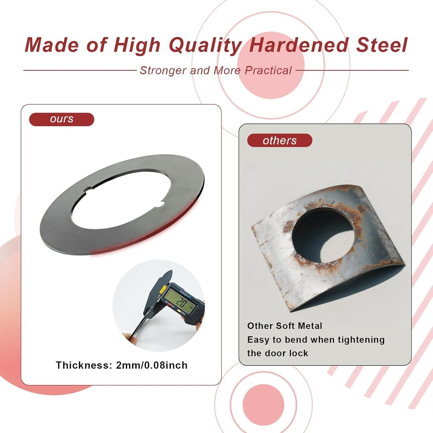 Placa de refuerzo redonda para pomo de puerta Genérico 2 Pzas