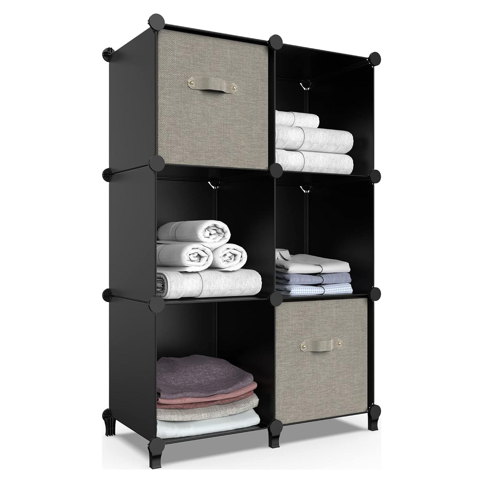 Organizador HOMIDEC 6 Cubos Almacenamiento Modular Negro
