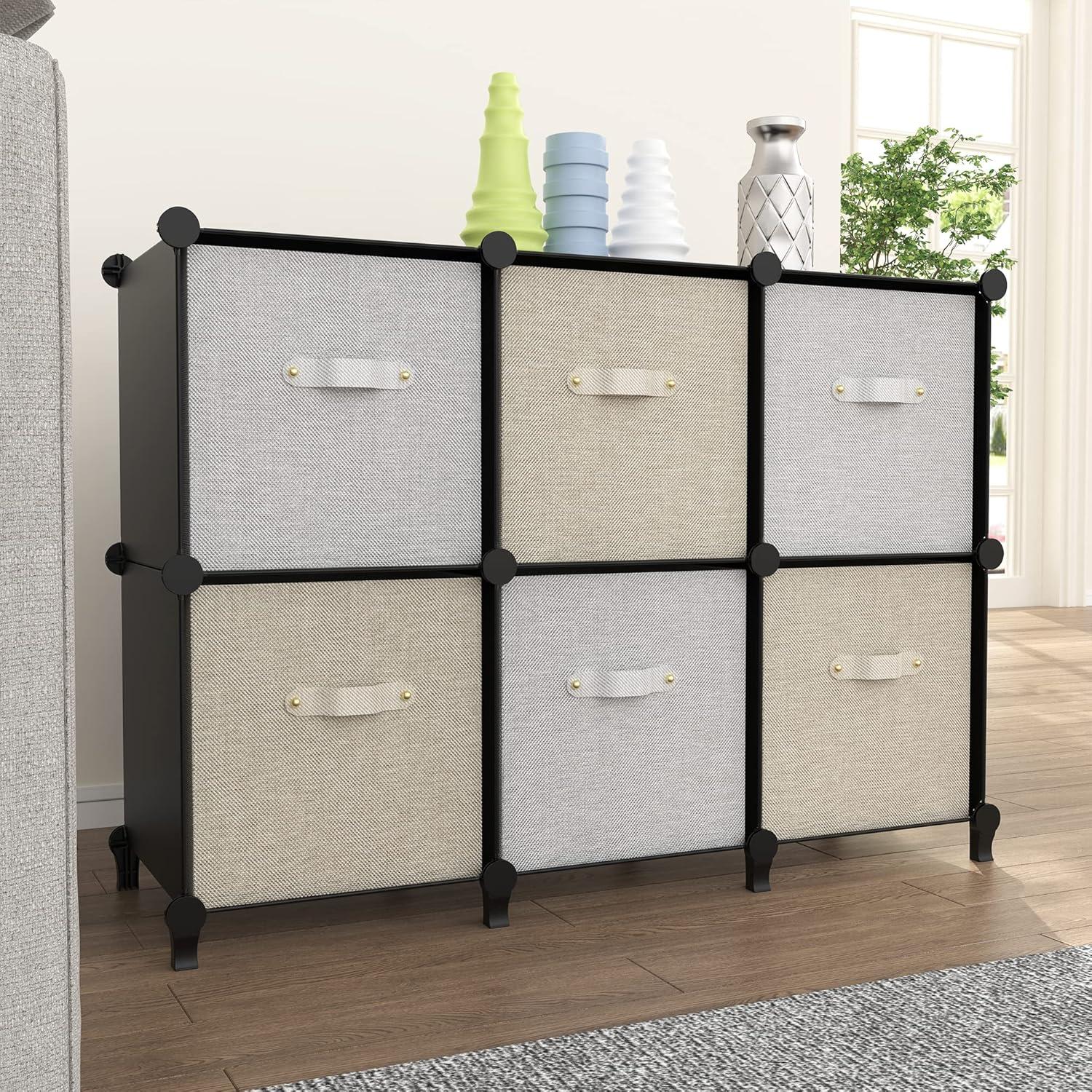 Organizador HOMIDEC 6 Cubos Almacenamiento Modular Negro