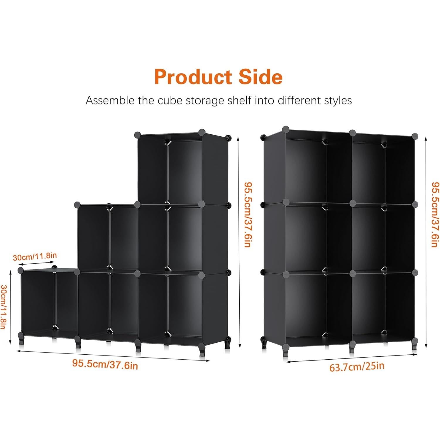 Organizador HOMIDEC 6 Cubos Almacenamiento Modular Negro