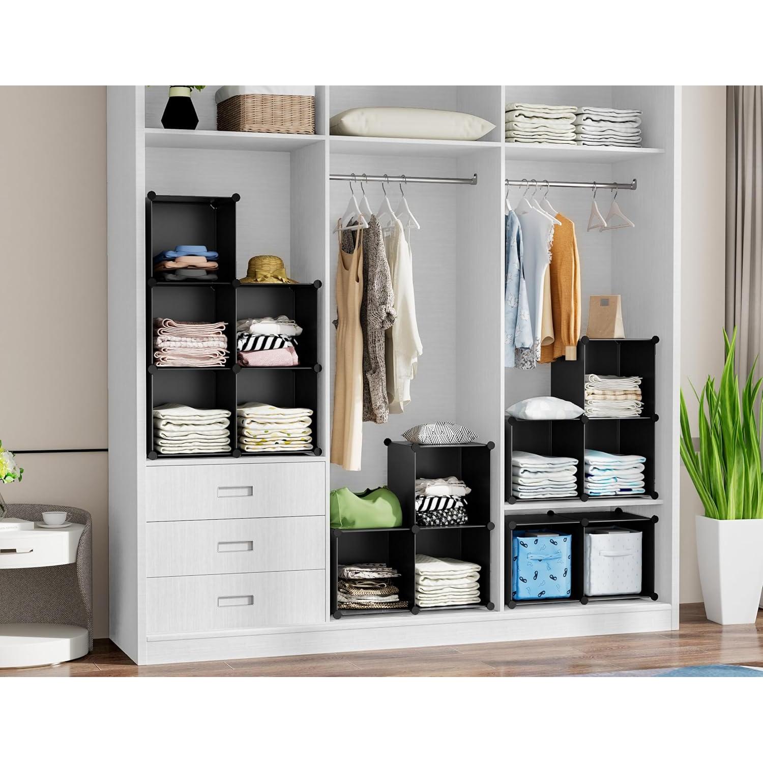 Organizador HOMIDEC 6 Cubos Almacenamiento Modular Negro