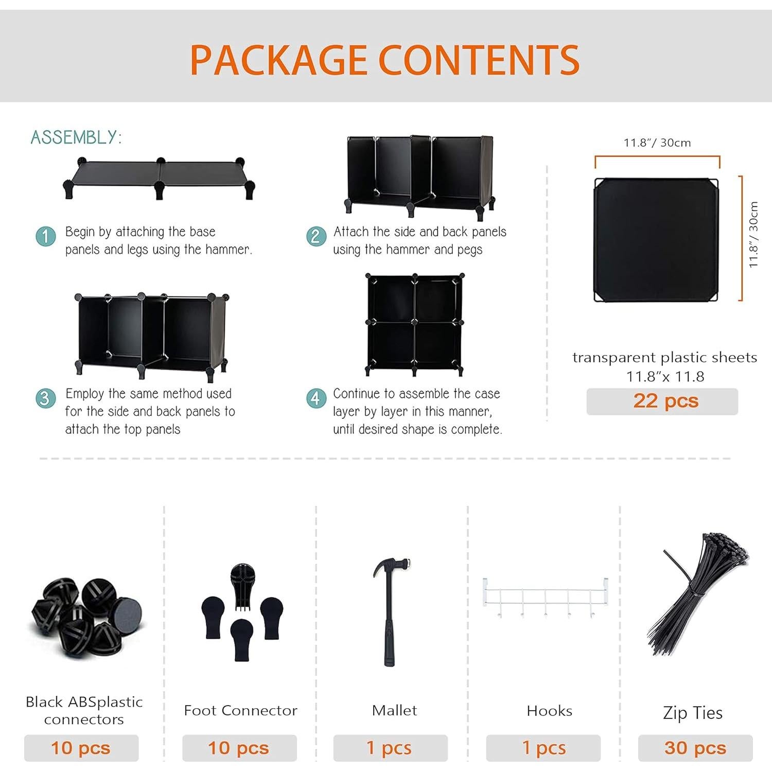 Organizador HOMIDEC 6 Cubos Almacenamiento Modular Negro