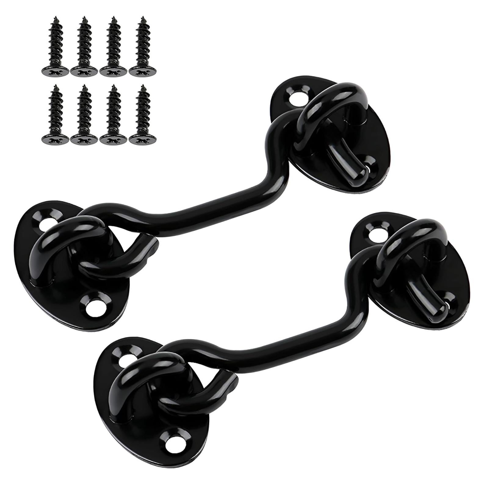 Cerraduras de puerta de 15 cm Aiptosy, 2 unidades, acero negro