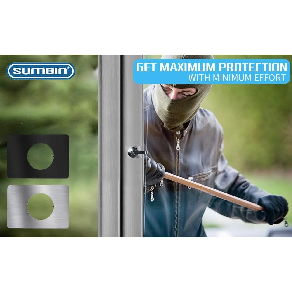 Placa de refuerzo de cerradura de puerta SUMBIN 4 piezas acero inoxidable