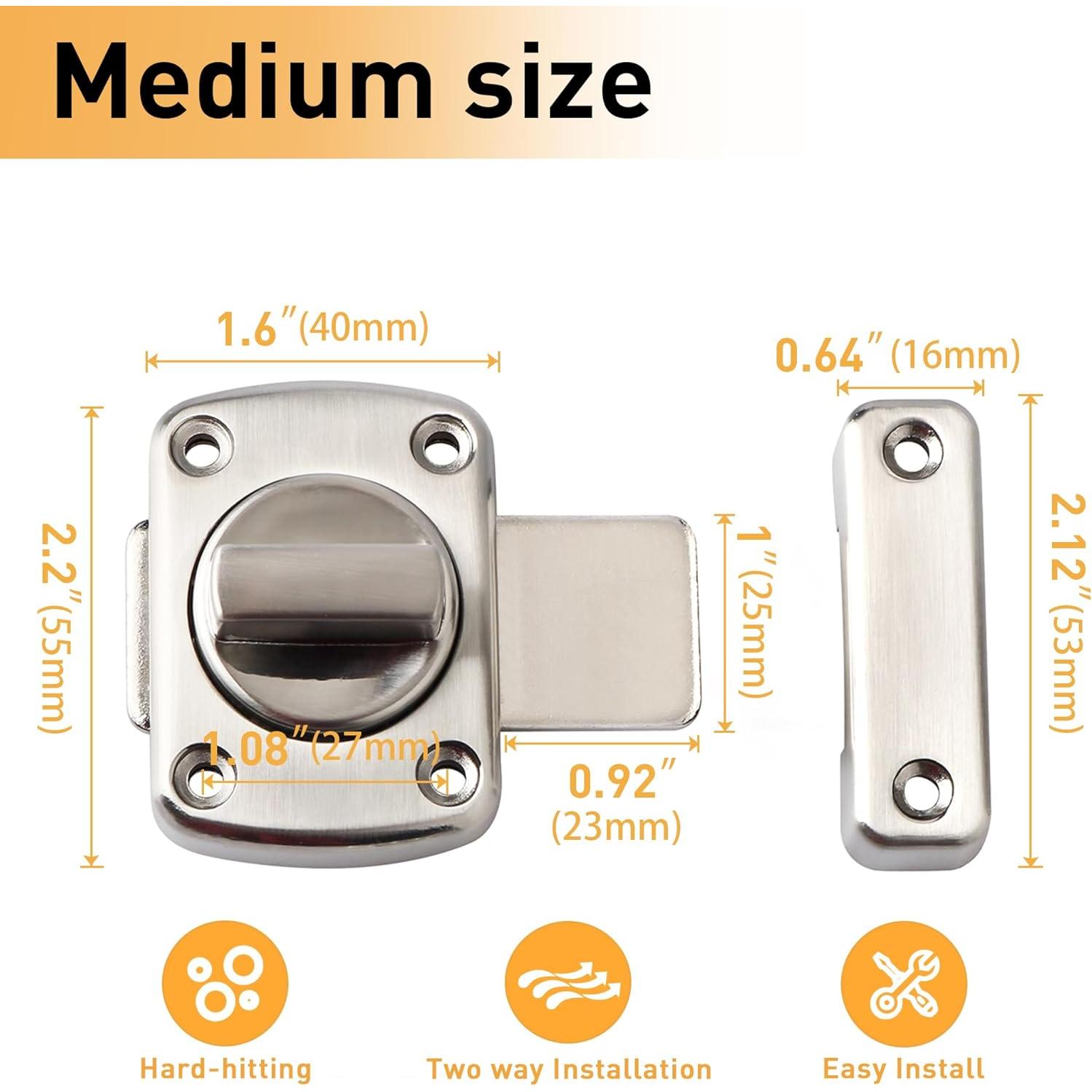 Cerradura de Puerta Alise MS220U con Pestillo Deslizante Cepillado