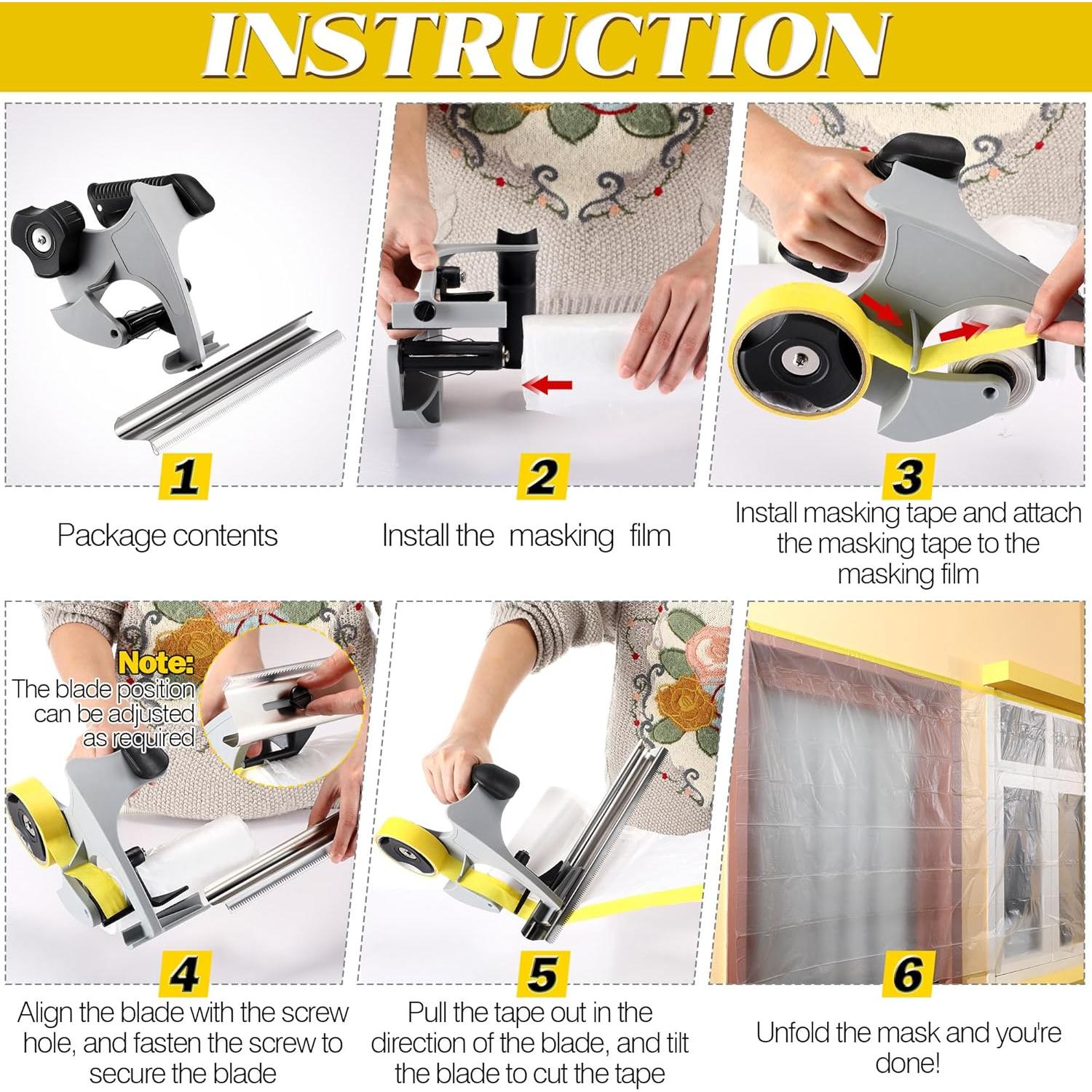 Kit Dispensador Cinta de Pintor Enhon con Cuchilla 30 cm