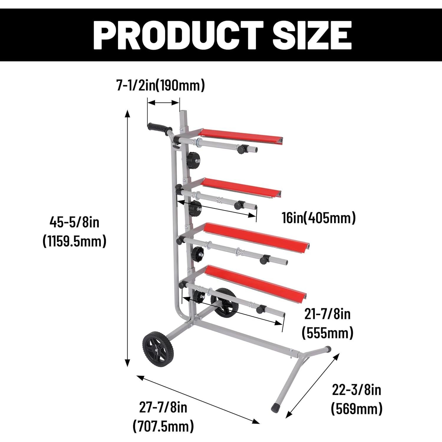 Soporte Móvil para Papel de Enmascarar KUAFU 4 Rollos