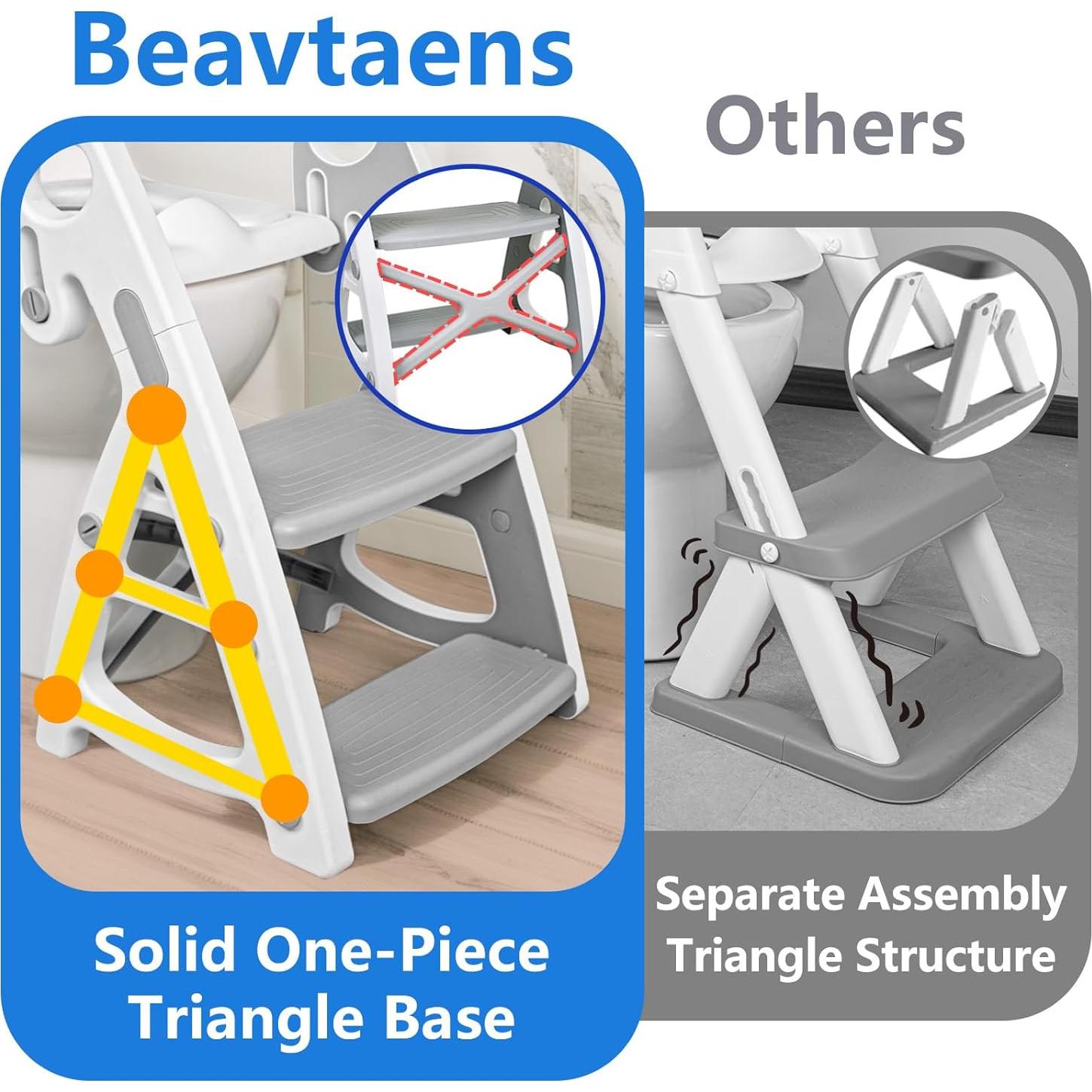 Asiento de Entrenamiento para Baño Beavtaens Gris 2 en 1