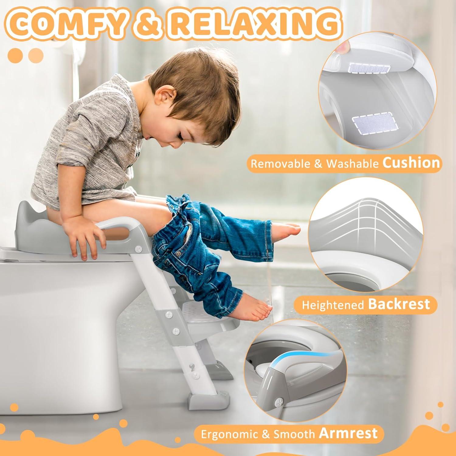 Asiento de Entrenamiento para Baño OHKIDS Gris Claro