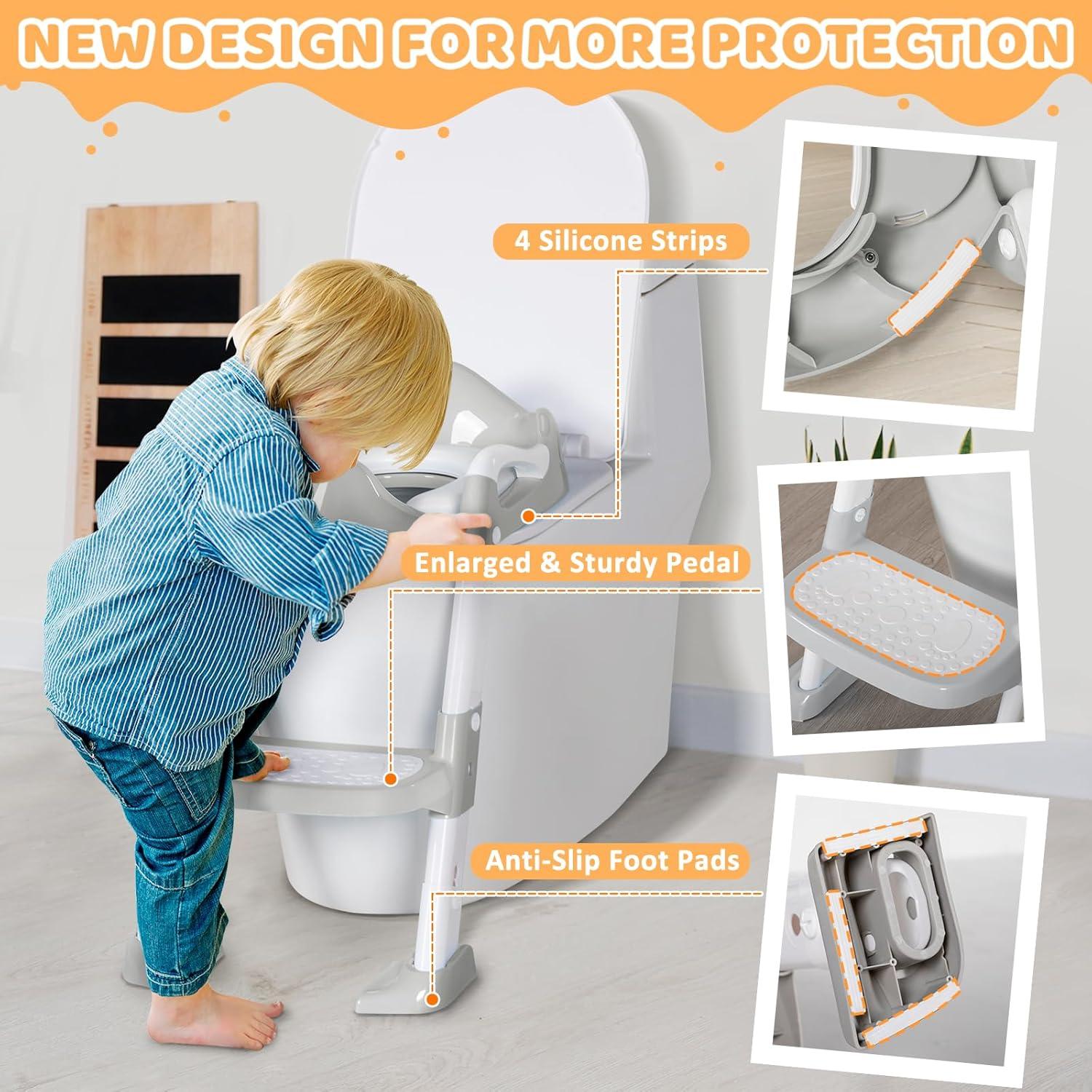 Asiento de Entrenamiento para Baño OHKIDS Gris Claro