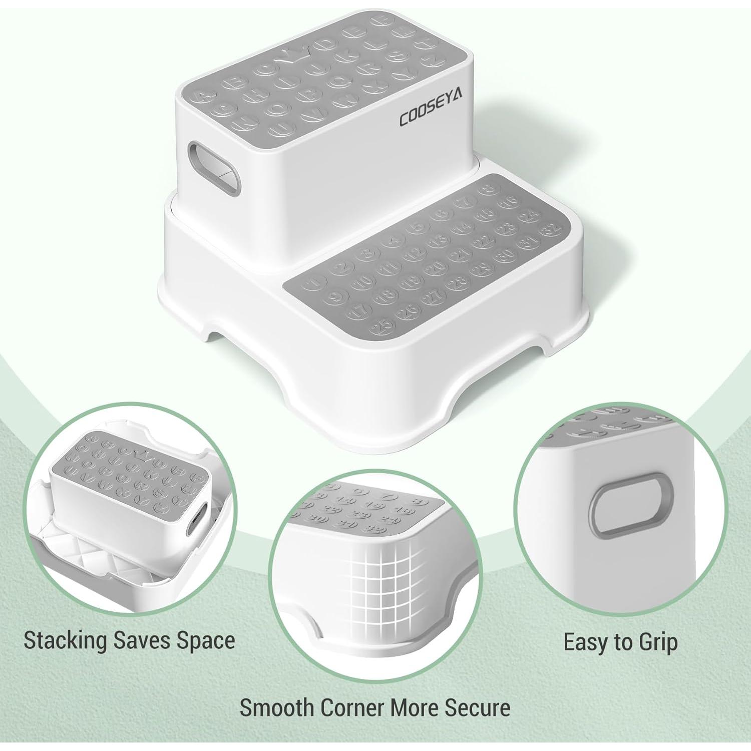 Escalera de 2 pasos COOSEYA antideslizante para niños