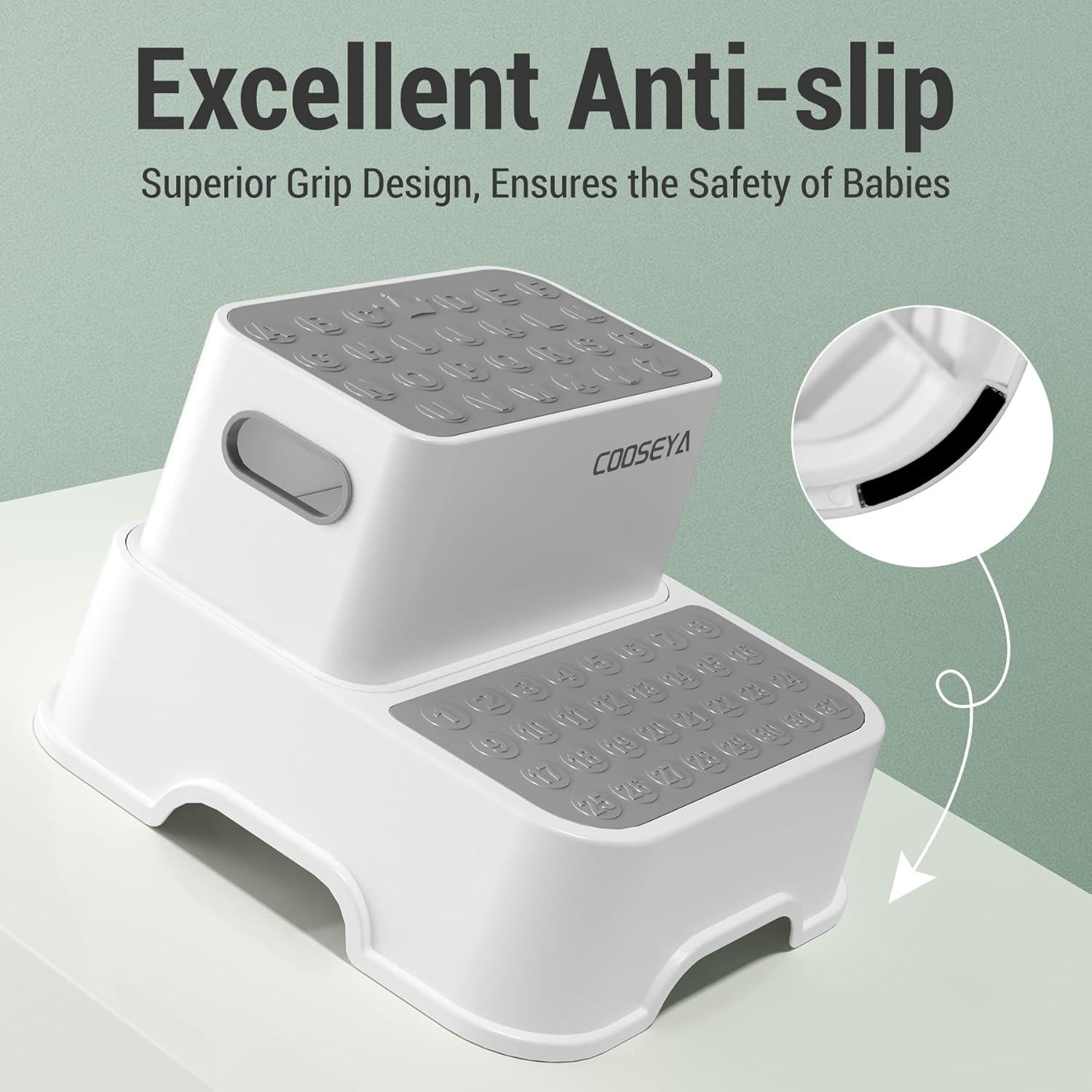 Escalera de 2 pasos COOSEYA antideslizante para niños