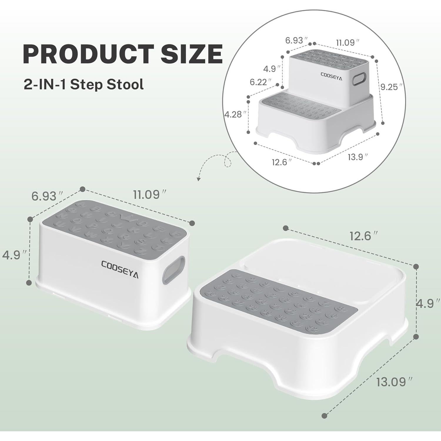 Escalera de 2 pasos COOSEYA antideslizante para niños