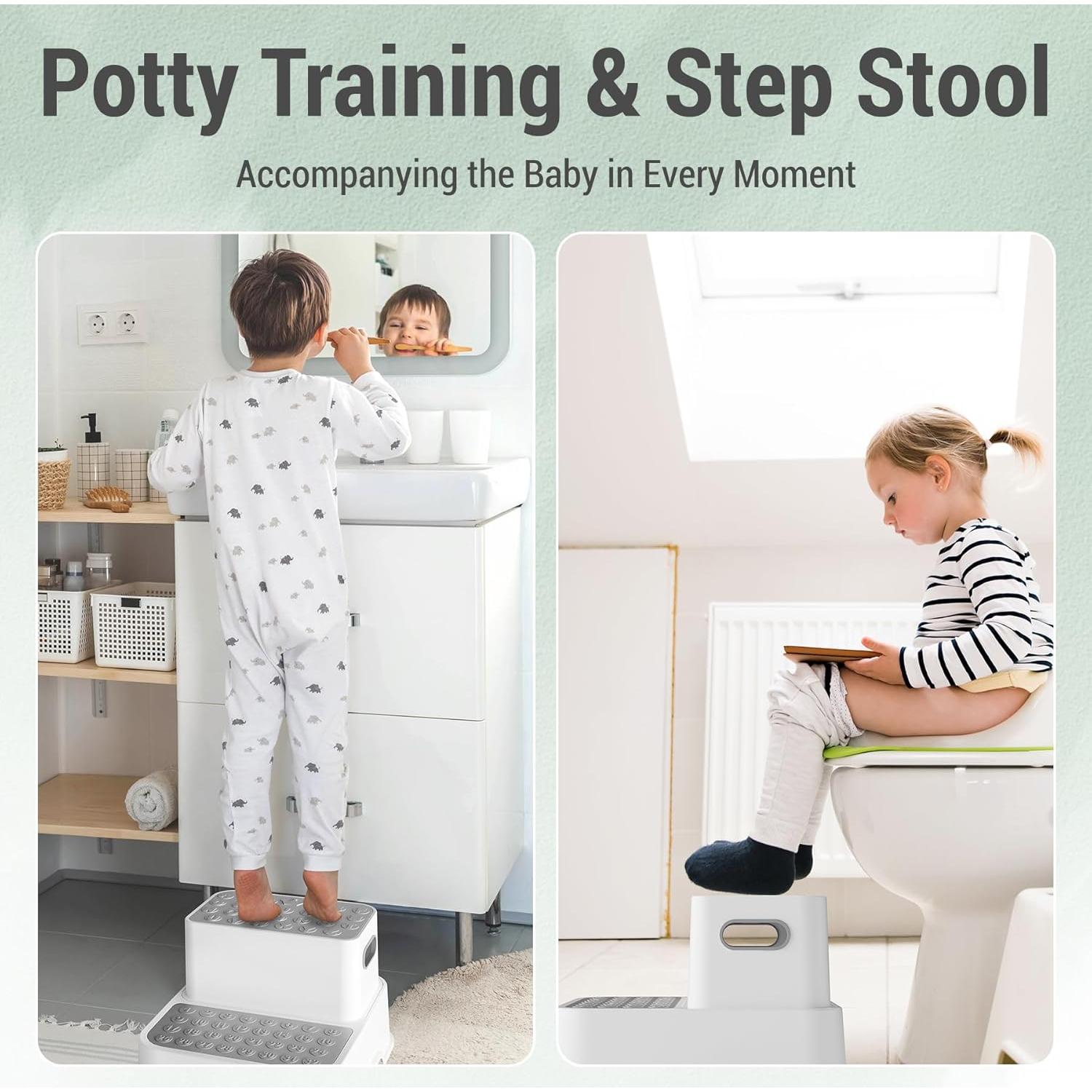 Escalera de 2 pasos COOSEYA antideslizante para niños