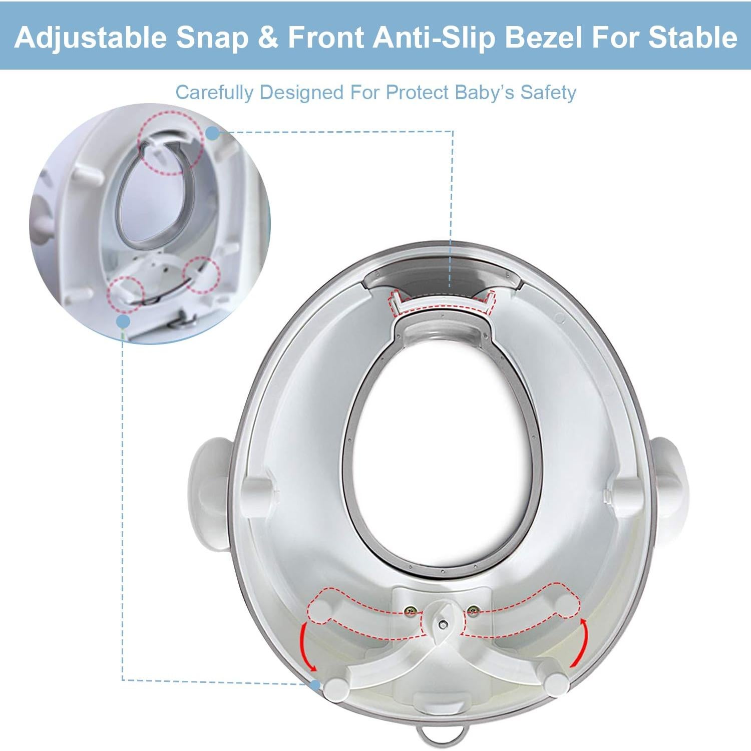 Asiento de Entrenamiento para Baño ANGELBLISS Gris 1-7 Años