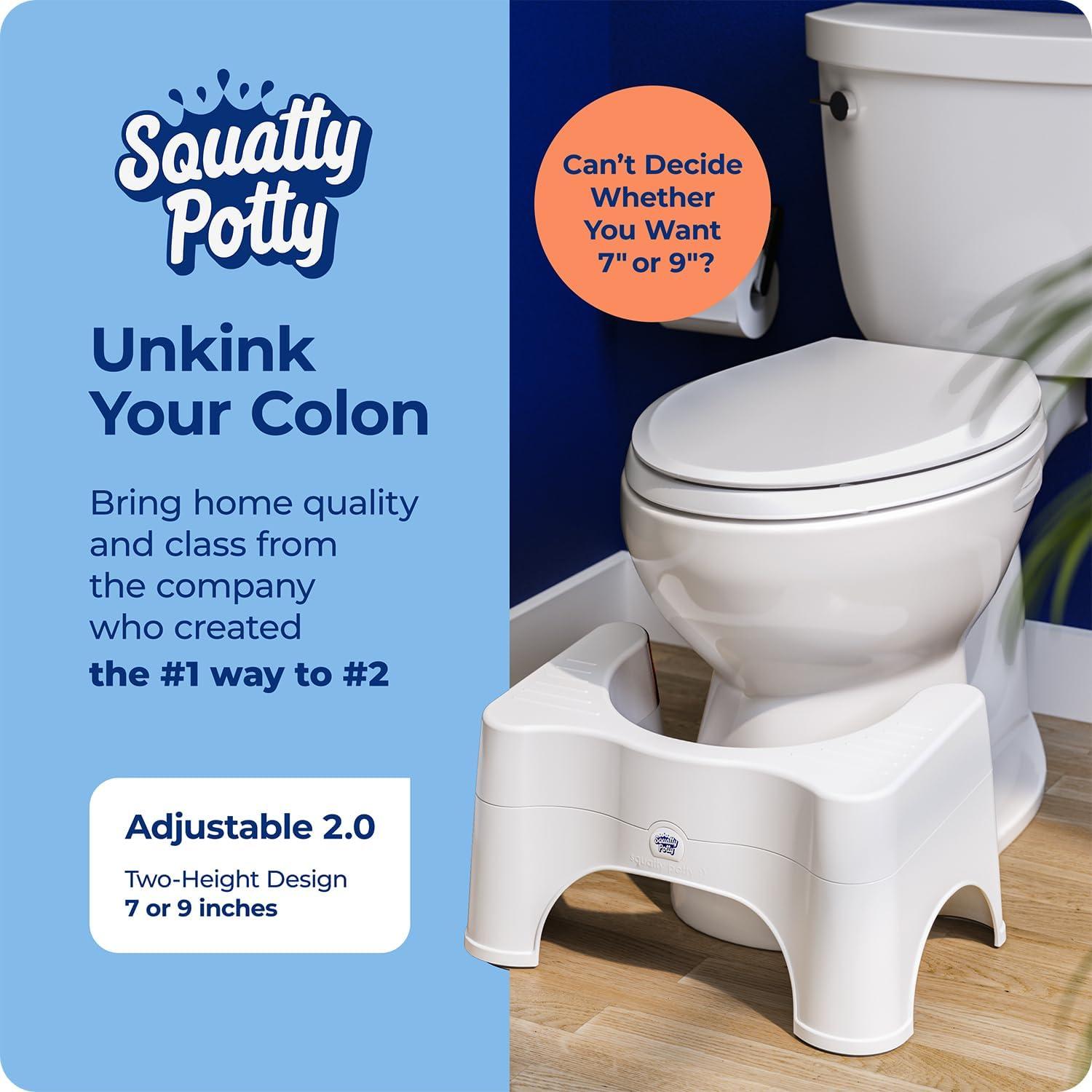 Taburete de Baño Ajustable Squatty Potty 2.0 Blanco 7"/9"