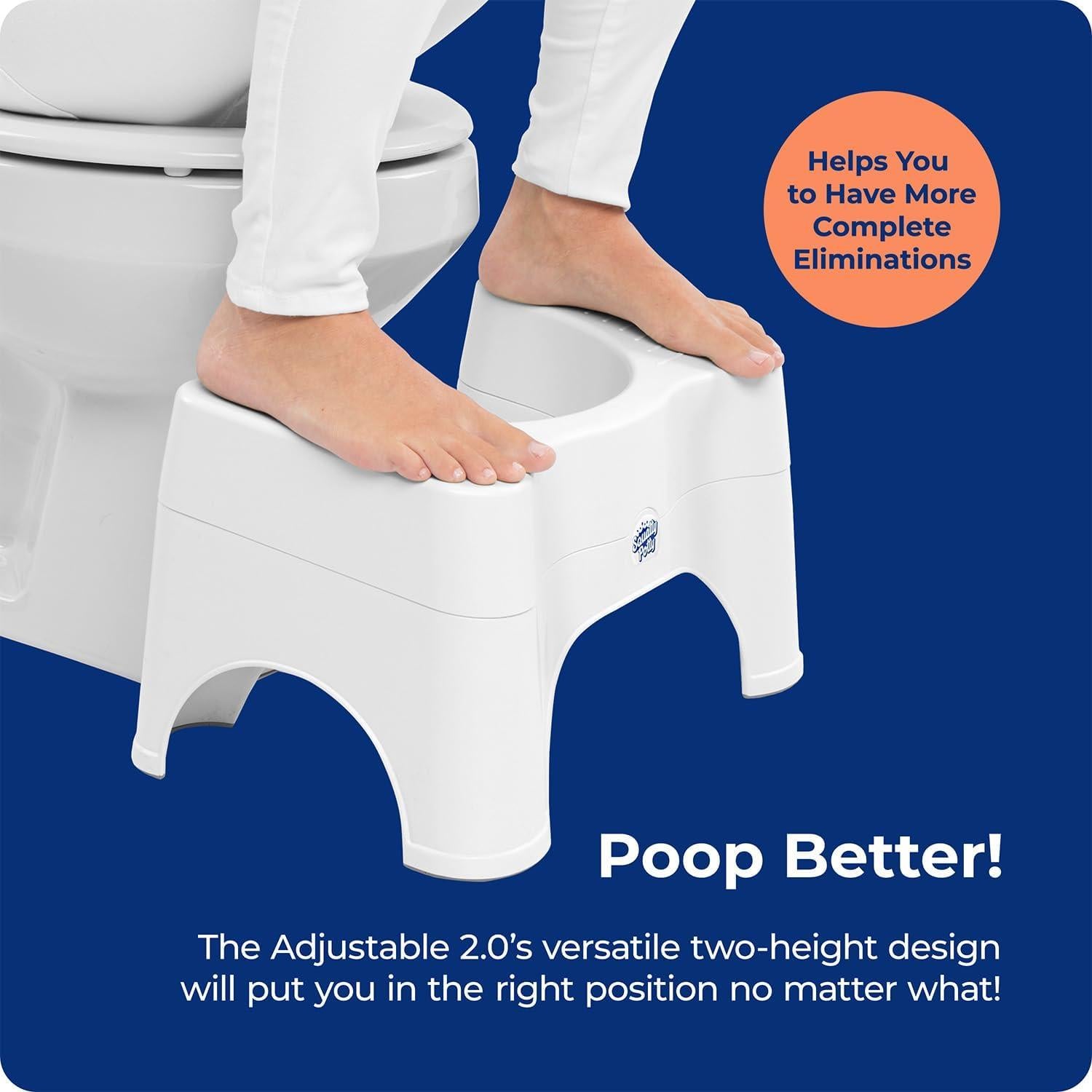 Taburete de Baño Ajustable Squatty Potty 2.0 Blanco 7"/9"