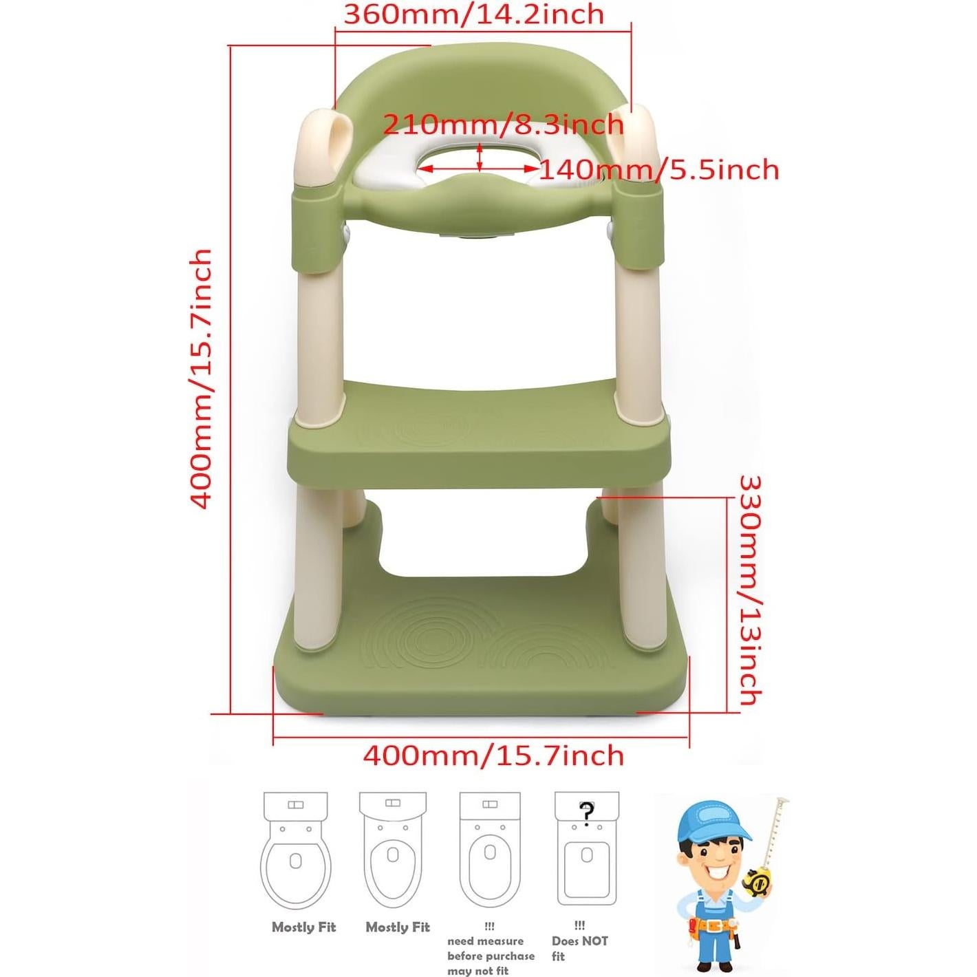Silla de Entrenamiento para Baño XKMT Verde Ajustable