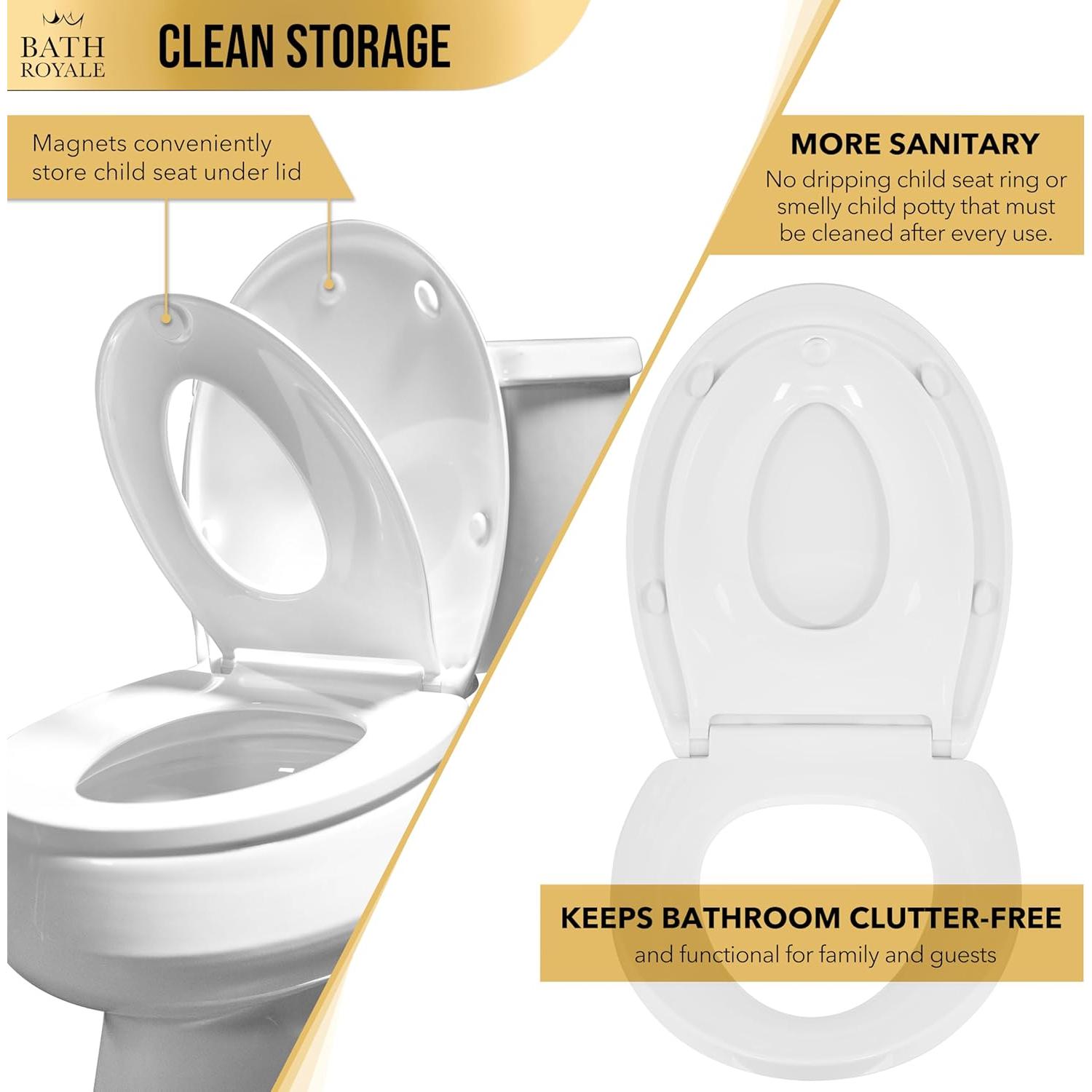 Asiento de Entrenamiento para Baño Bath Royale BR721-00 Alargado Blanco