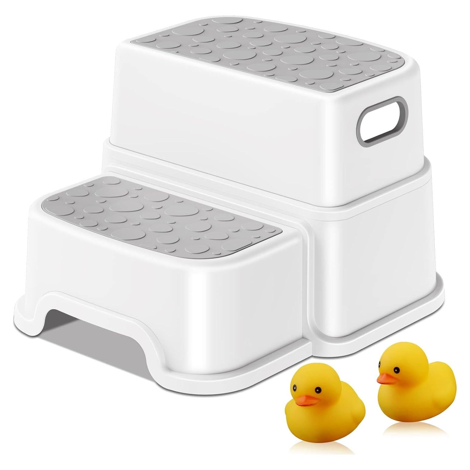 Escalón para Niños AJVV 2 Escalones Antideslizante Gris