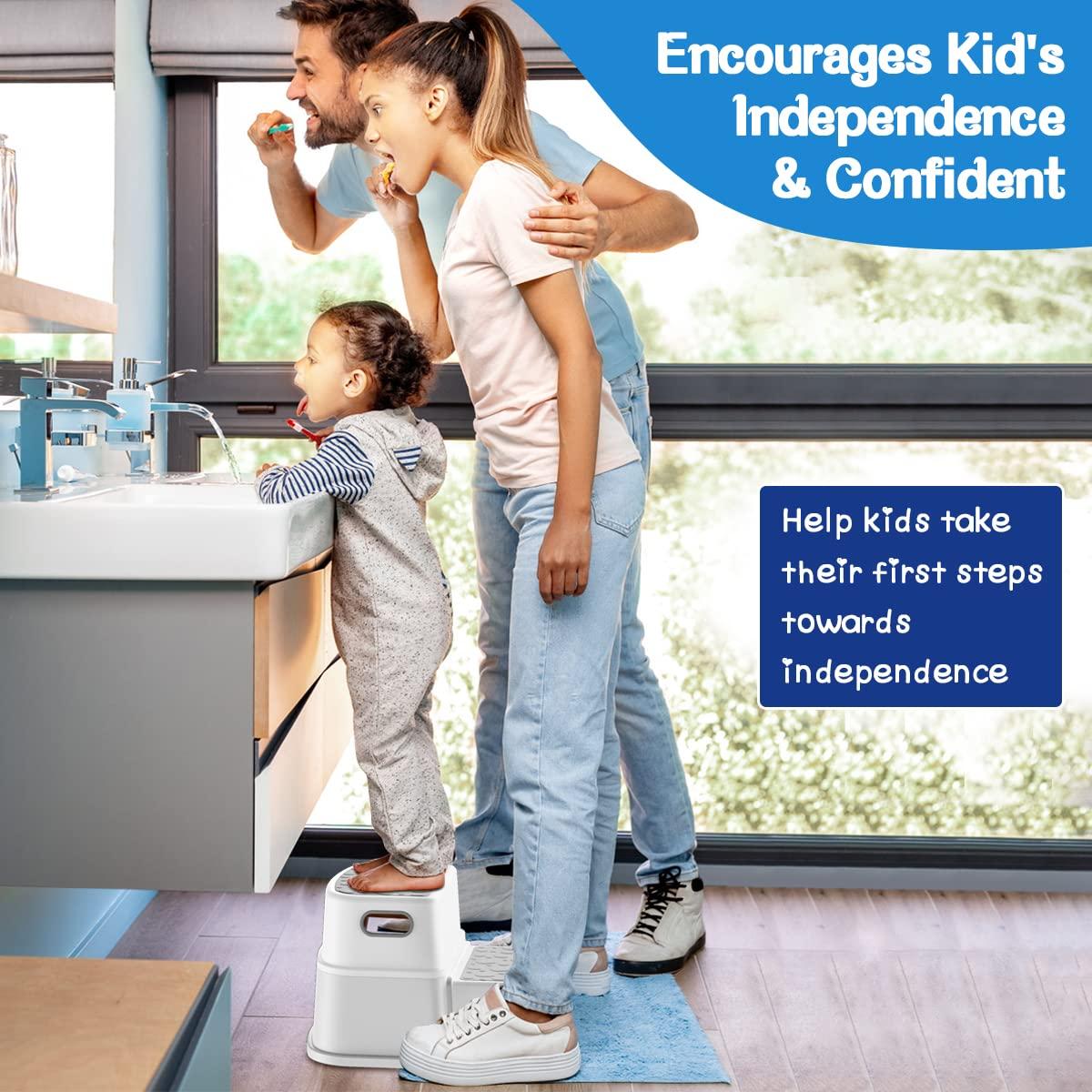 Escalón para Niños AJVV 2 Escalones Antideslizante Gris