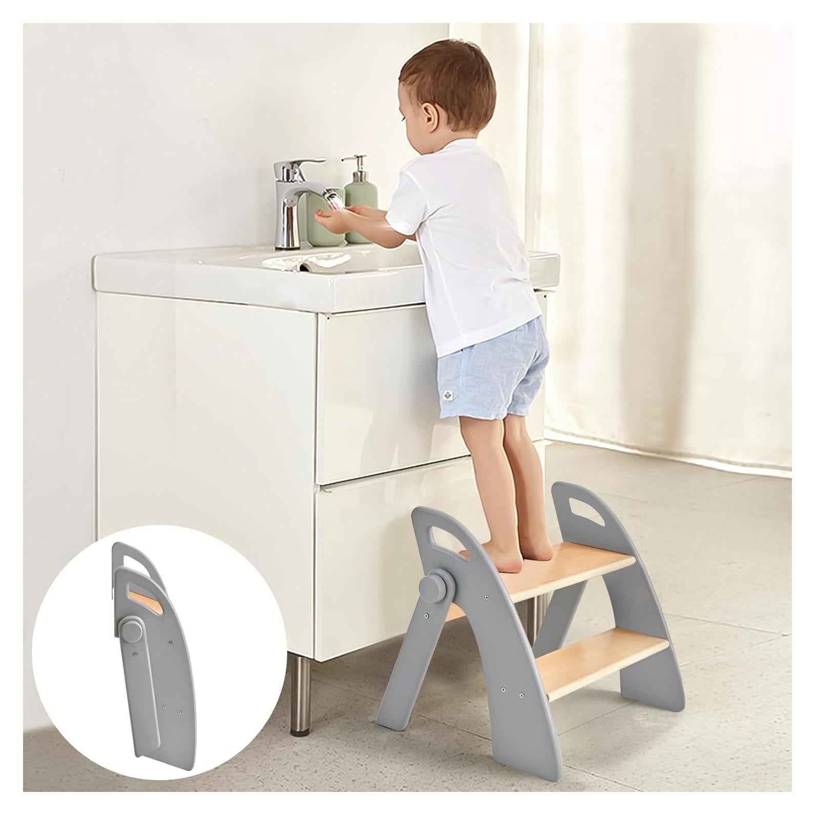 Taburete Plegable Antideslizante Joothlin 2 Pasos Gris