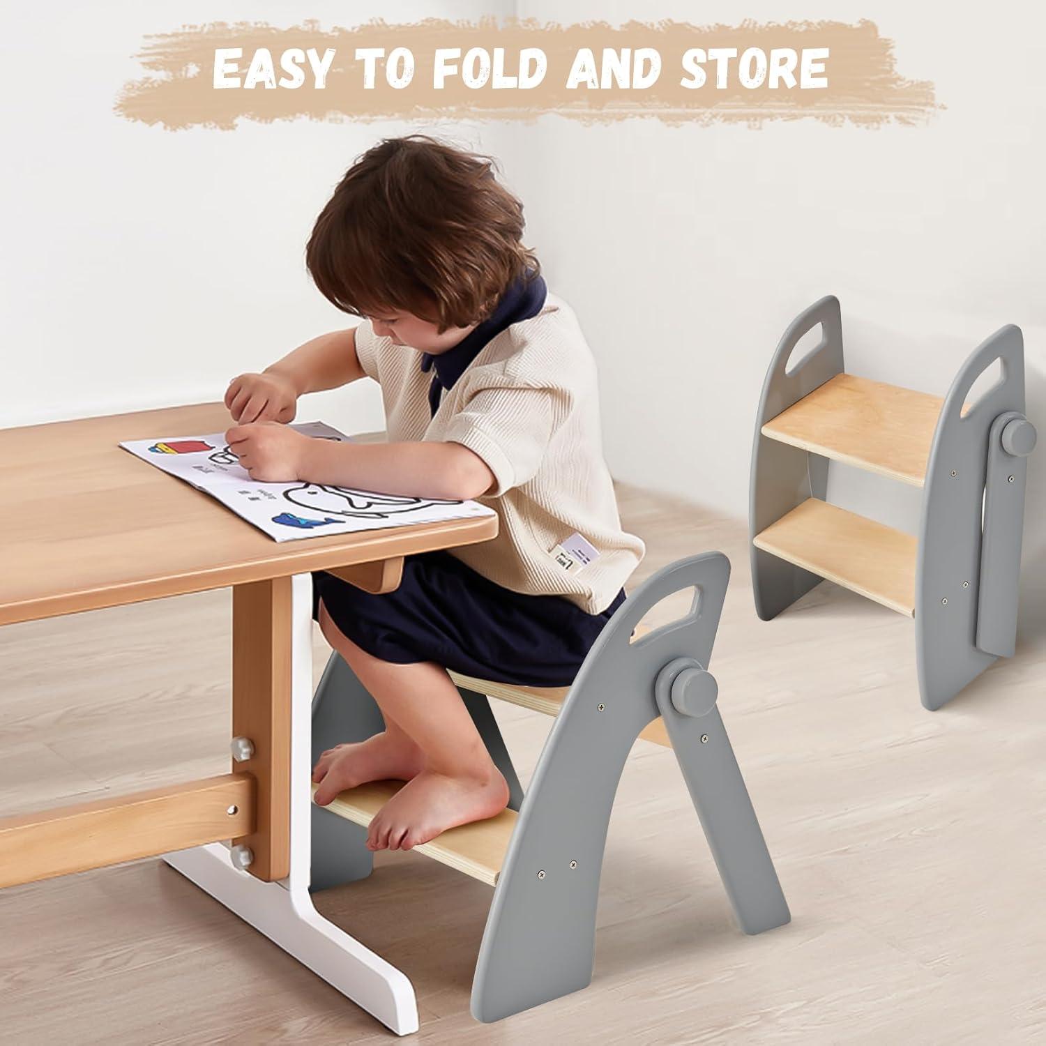 Taburete Plegable Antideslizante Joothlin 2 Pasos Gris