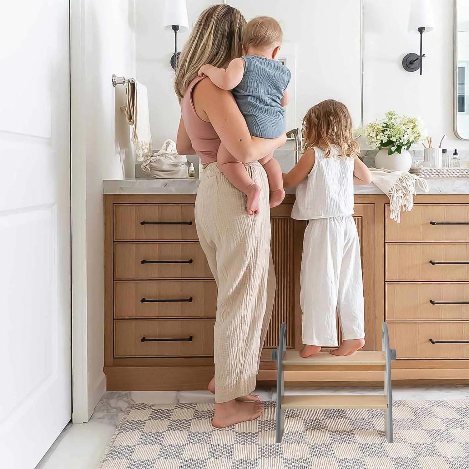 Taburete Plegable Antideslizante Joothlin 2 Pasos Gris