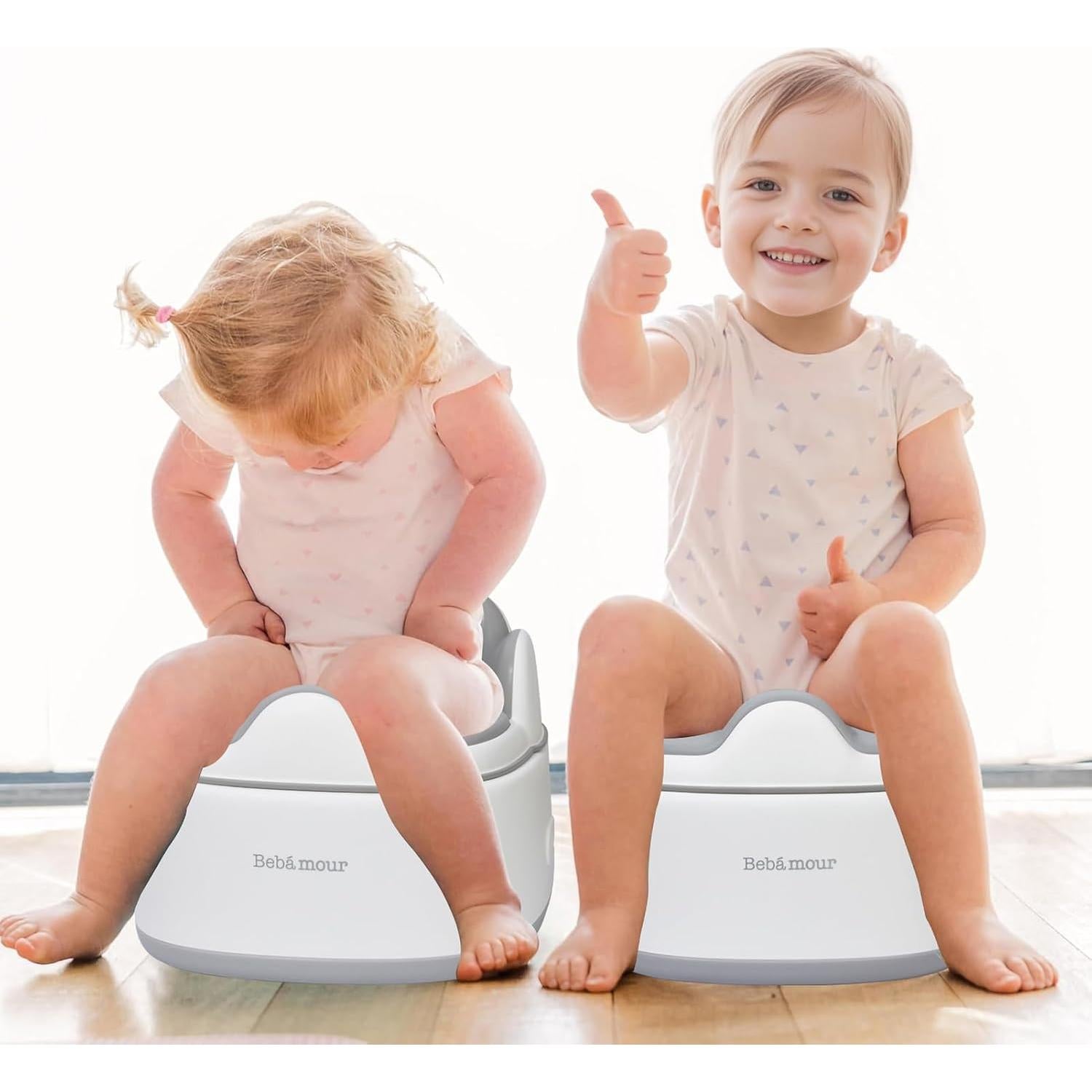 Asiento de Entrenamiento para Baño Bebamour Gris 3 en 1